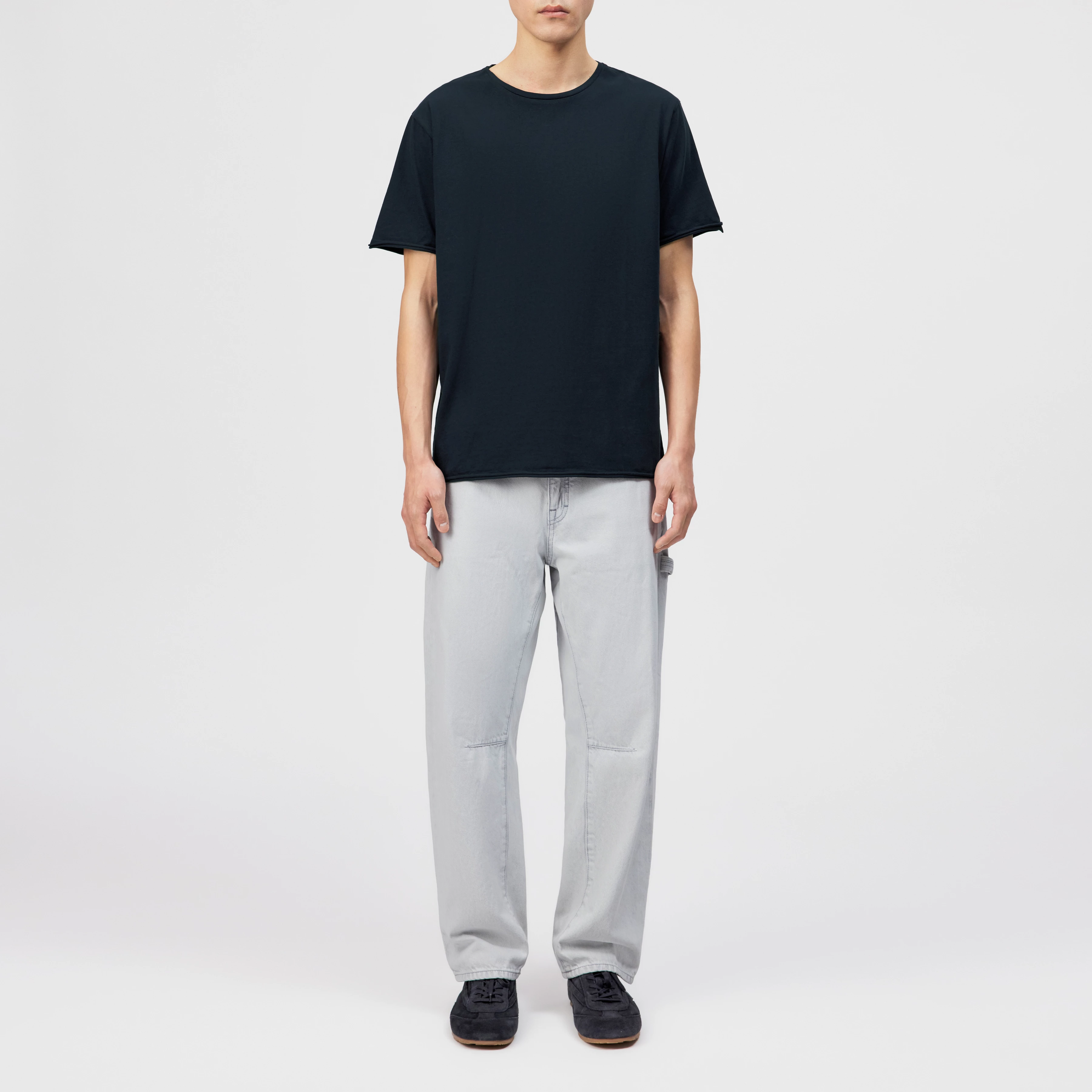 KENDRICK_2 - T-shirt in pure cotton - men - blue - Ganzkörper-Frontansicht