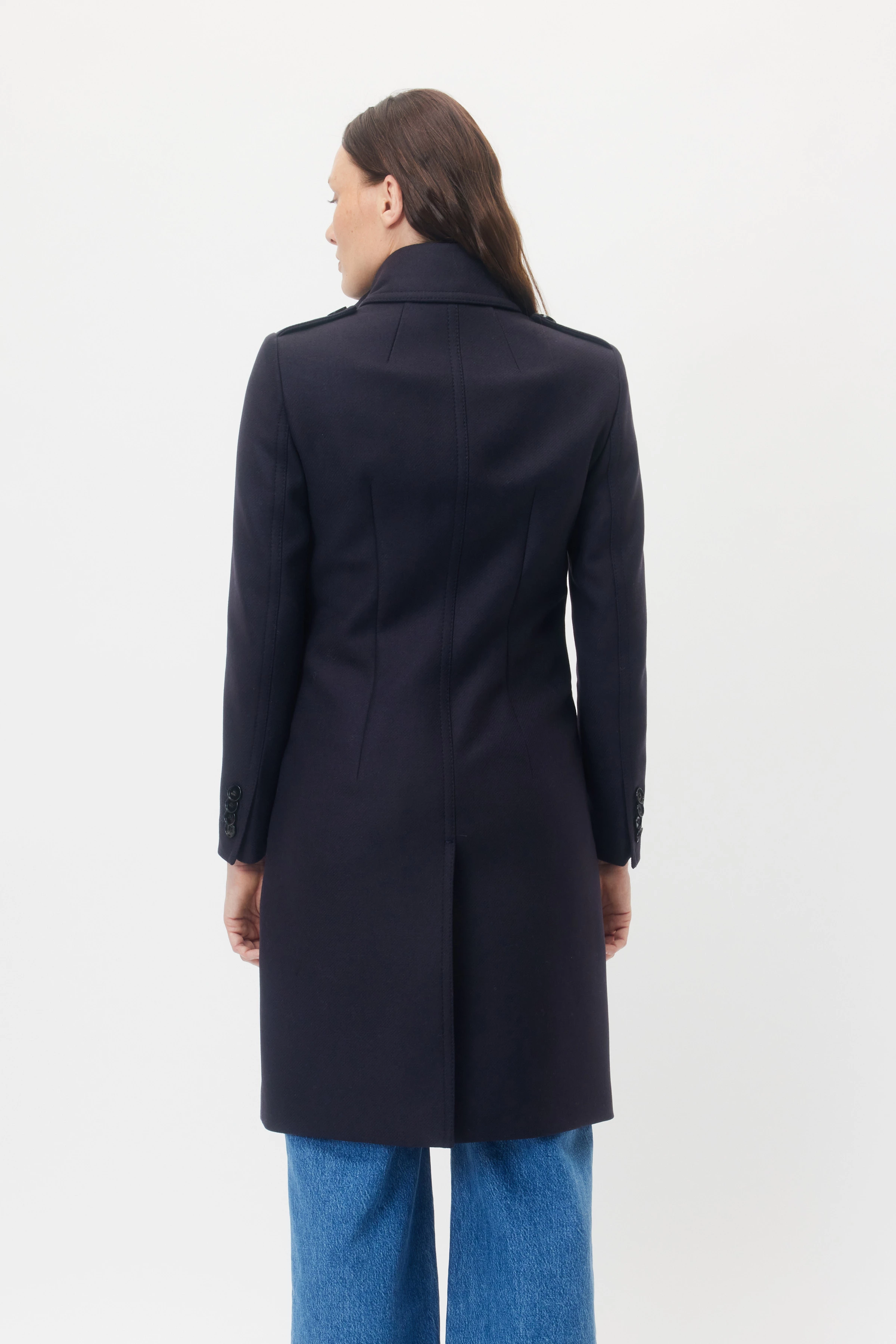 HARLESTON - uniform coat in wool mix - women - blue - Rückansicht