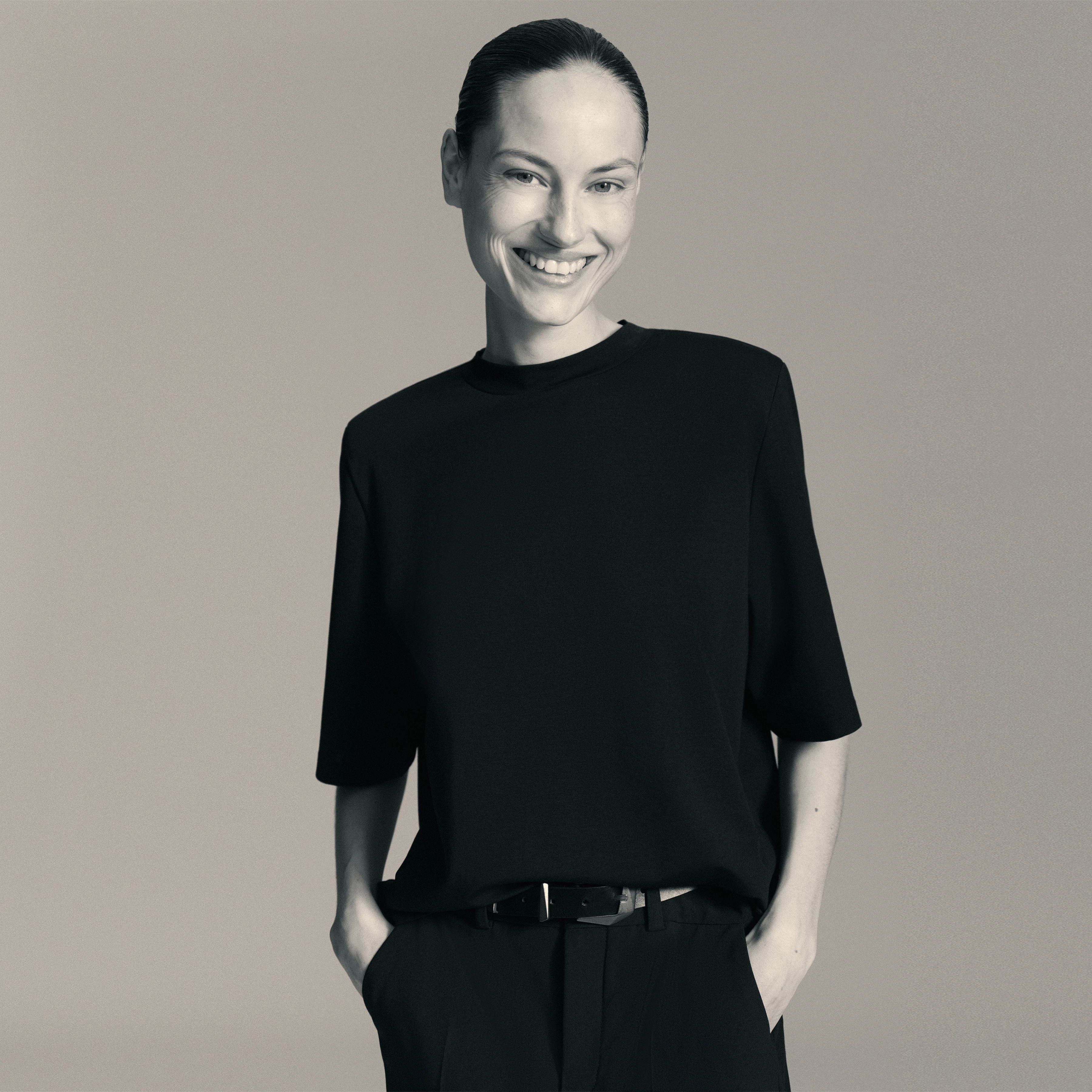 SIORA - Gürtel in Leder - Unisex - schwarz