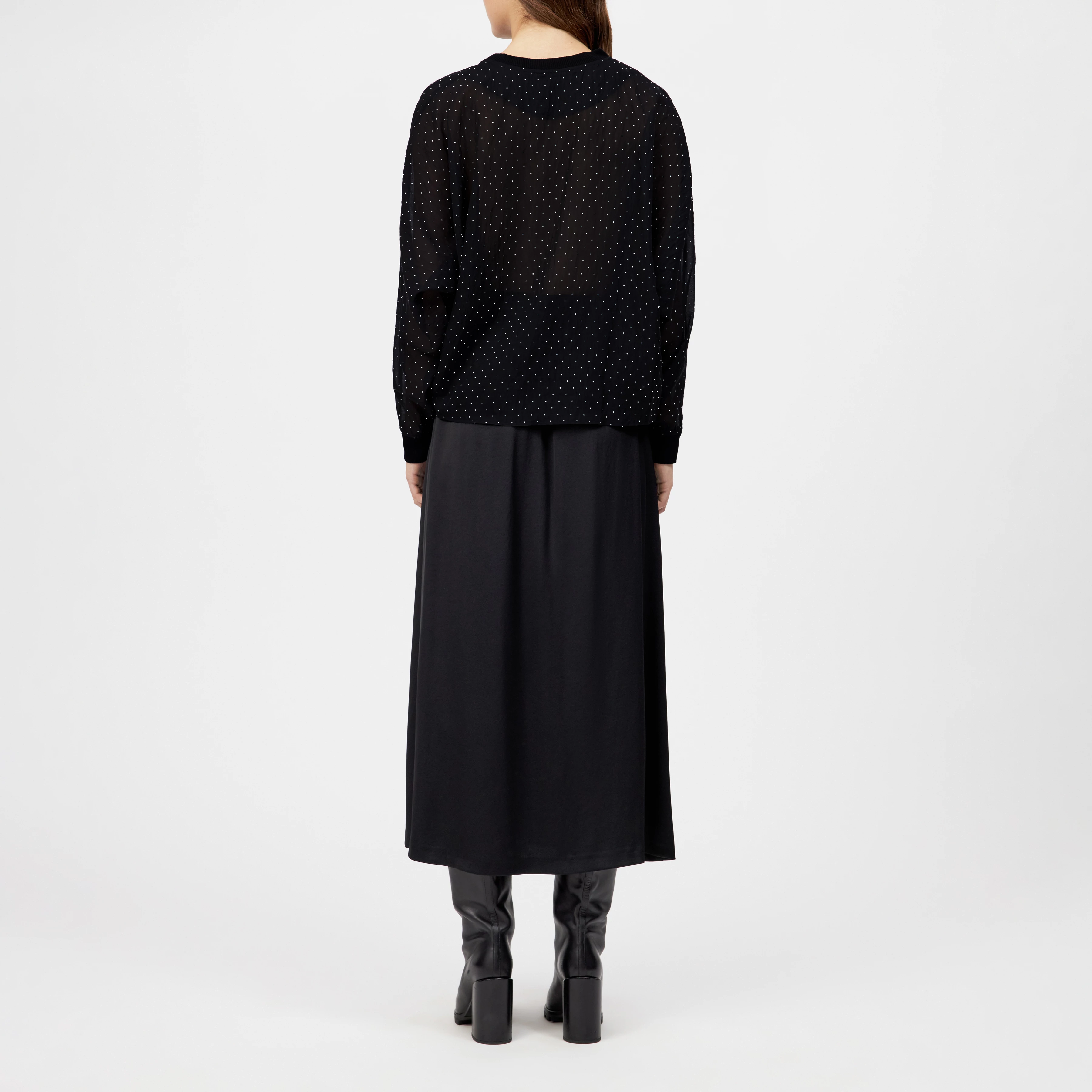 EDISAN - Sweatshirt in Lyocell-Mix - Damen - schwarz - Rückansicht