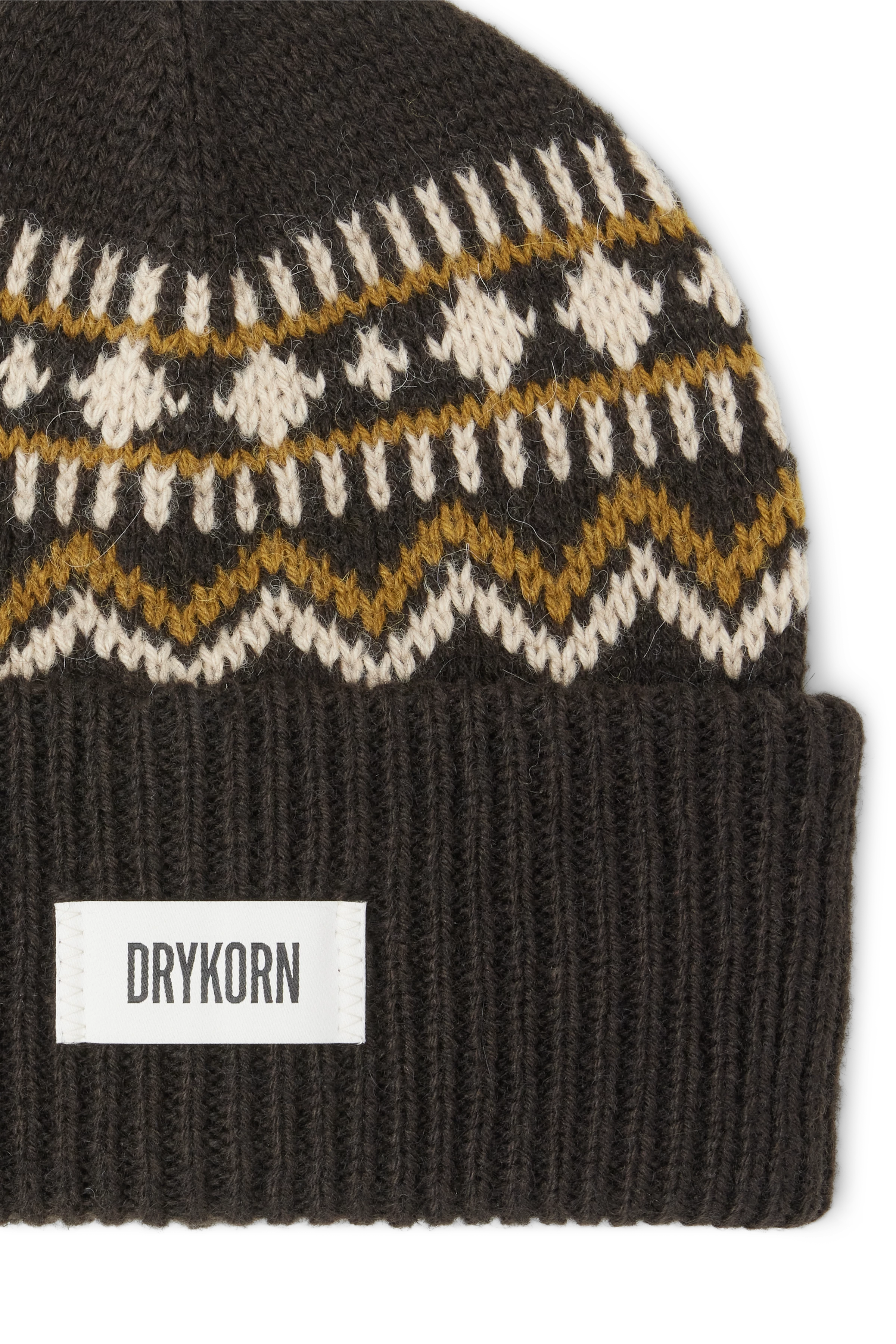 LOAH - Beanie in alpaca wool blend - unisex - brown - Freisteller Detailansicht