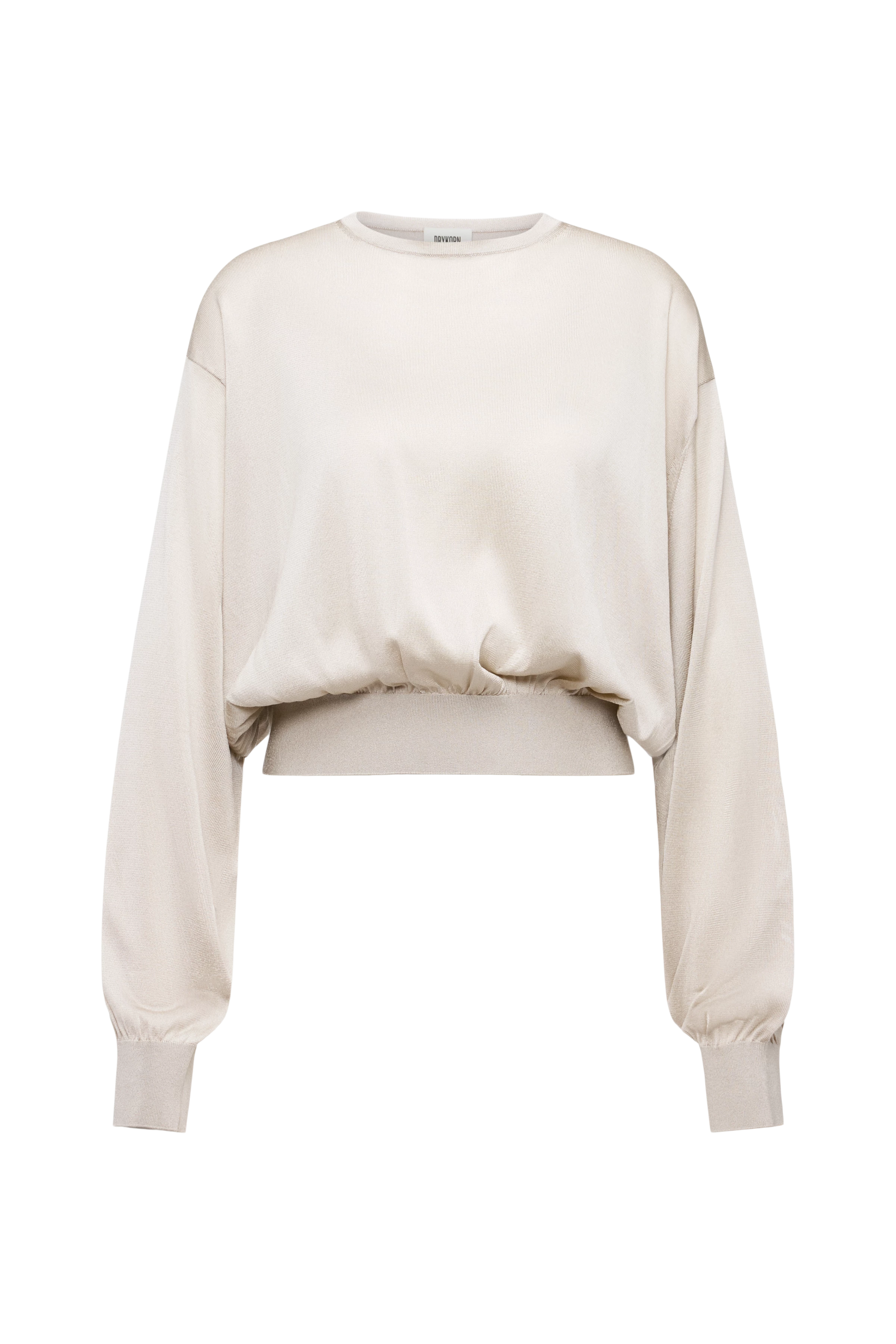 TALOMINA - Pull à manches ballon en acétate pur - women - beige - Freisteller Frontansicht