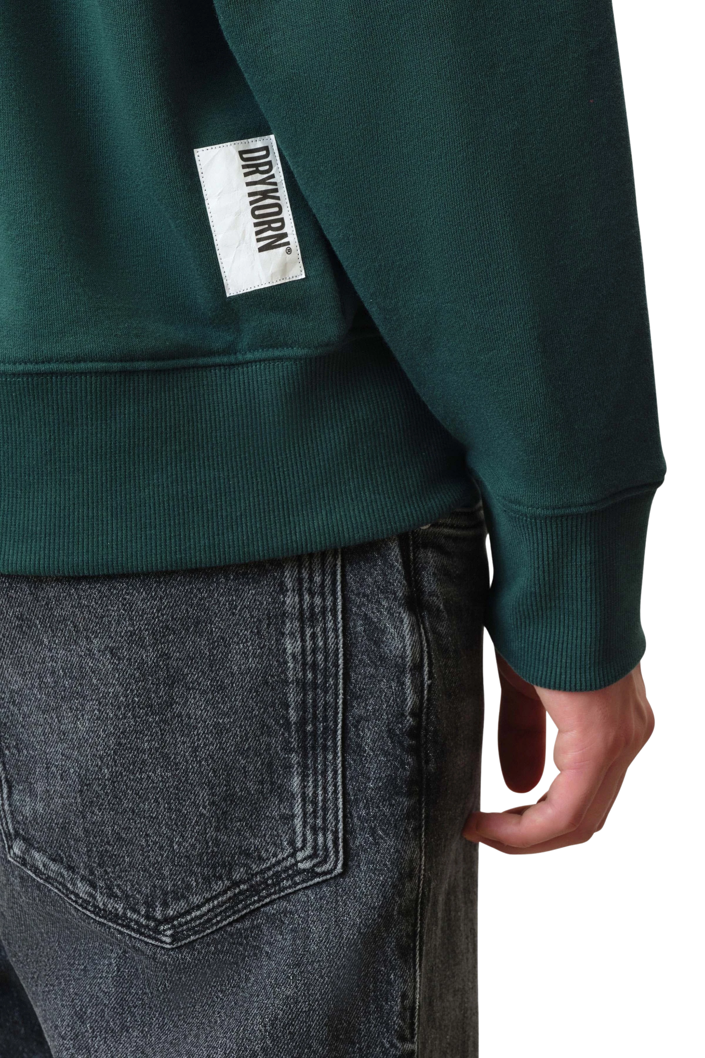 OLIAS - Sweatshirt in French Terry - Herren - grün - Seitenansicht