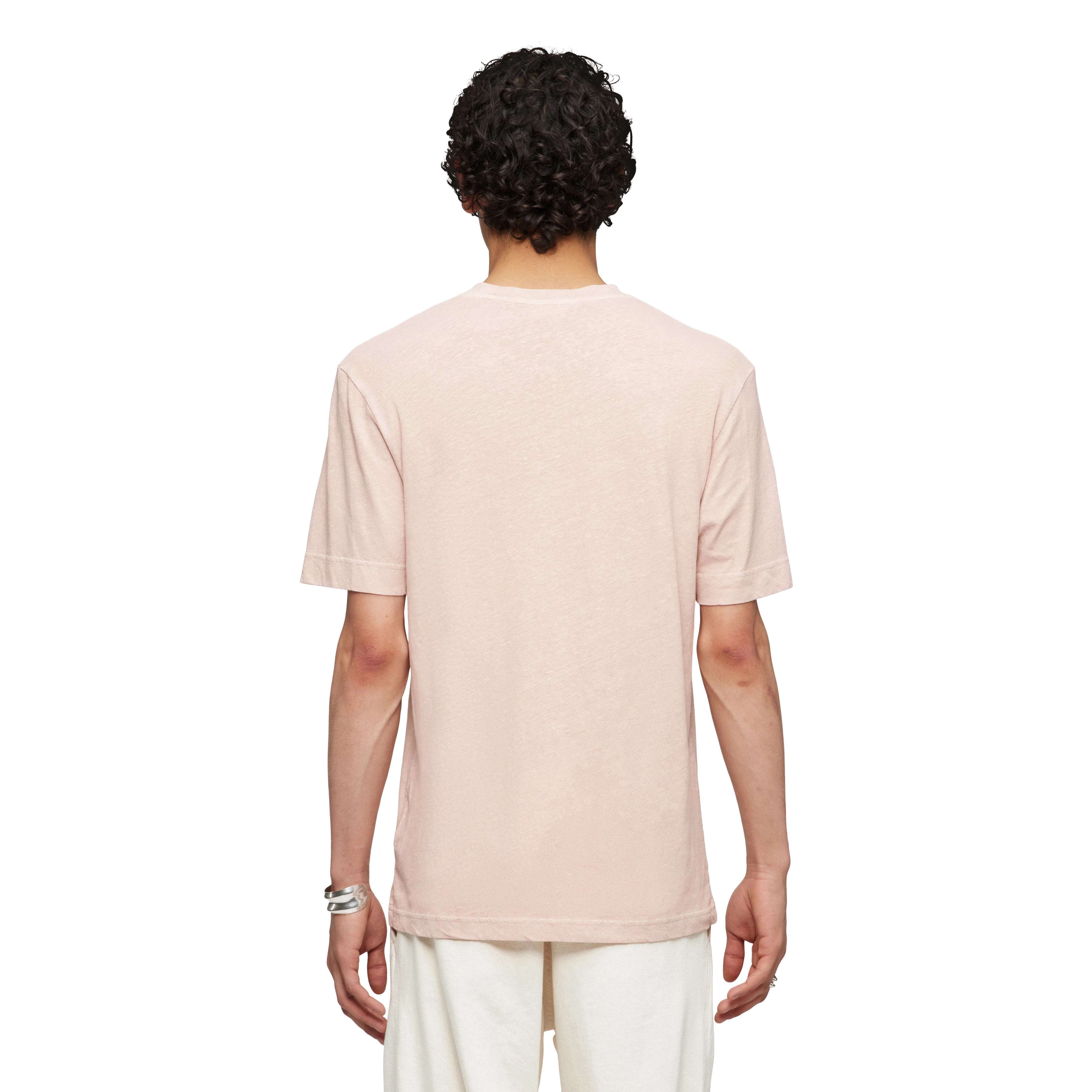 RAPHAEL - T-shirt in linen mix - men - pink - Rückansicht