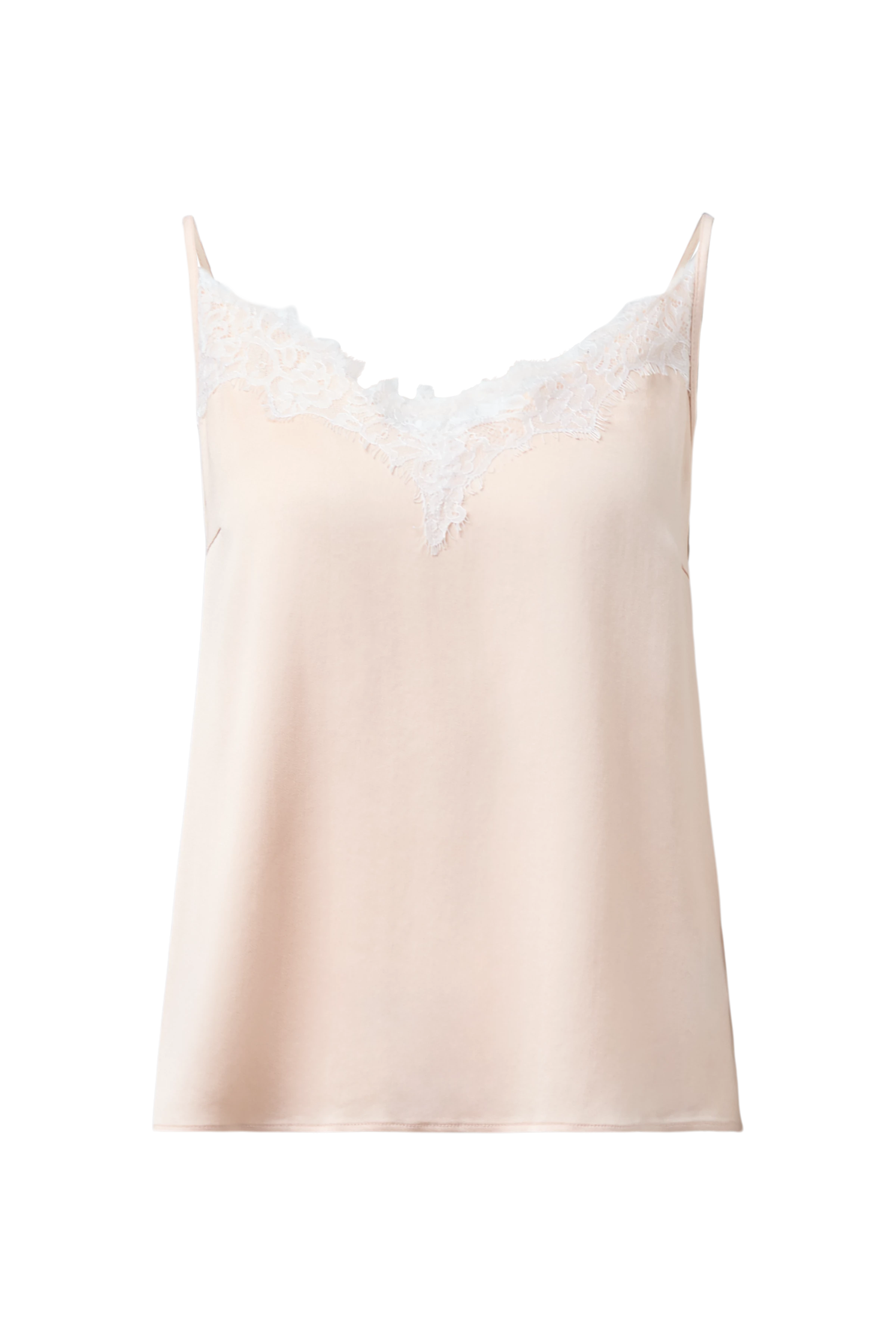 GIONA - V-neck camisole with lace insert - women - orange - Freisteller Frontansicht