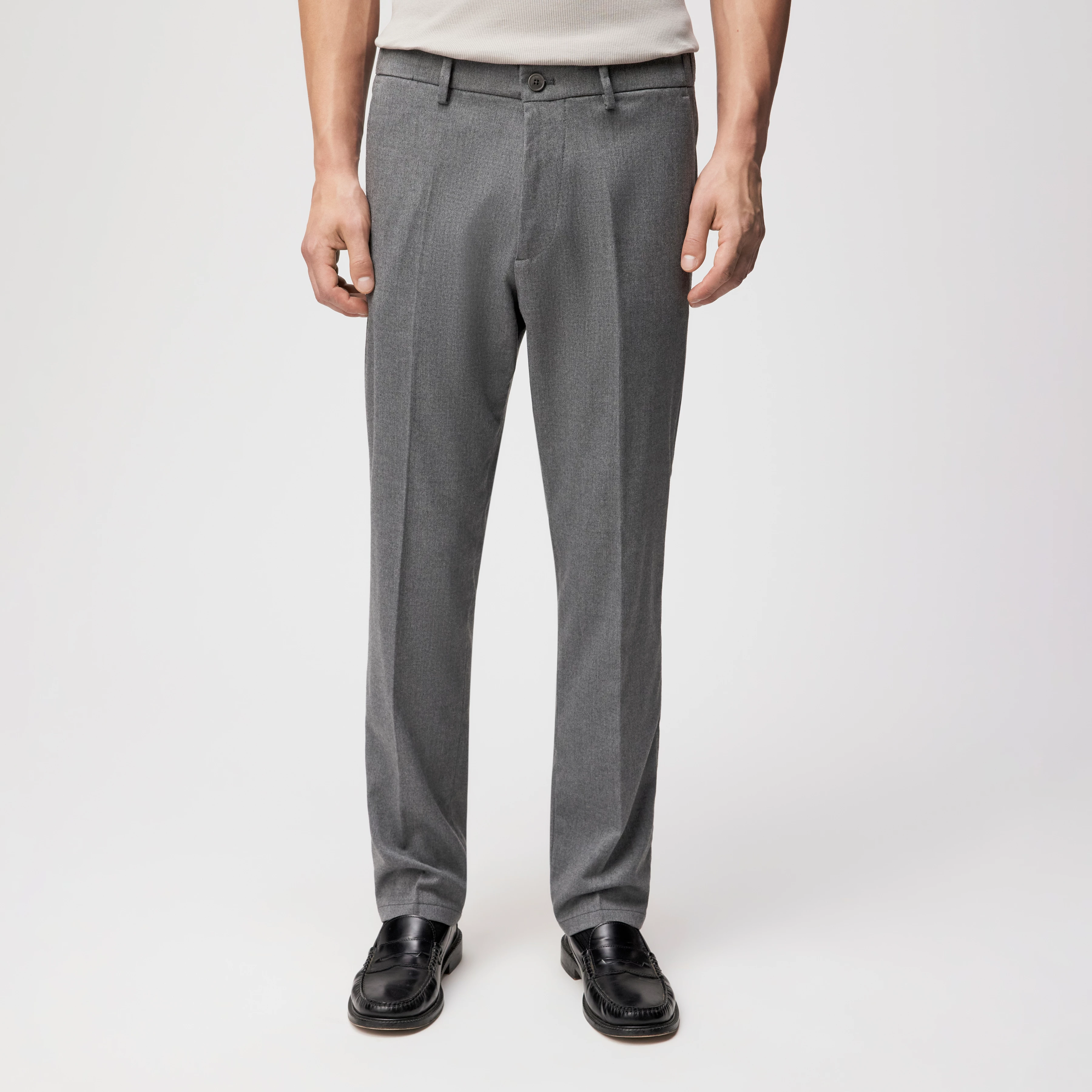 AJEND_RGLR - Konfektionierte Hose in softem Flanell - Herren - grau - Frontansicht