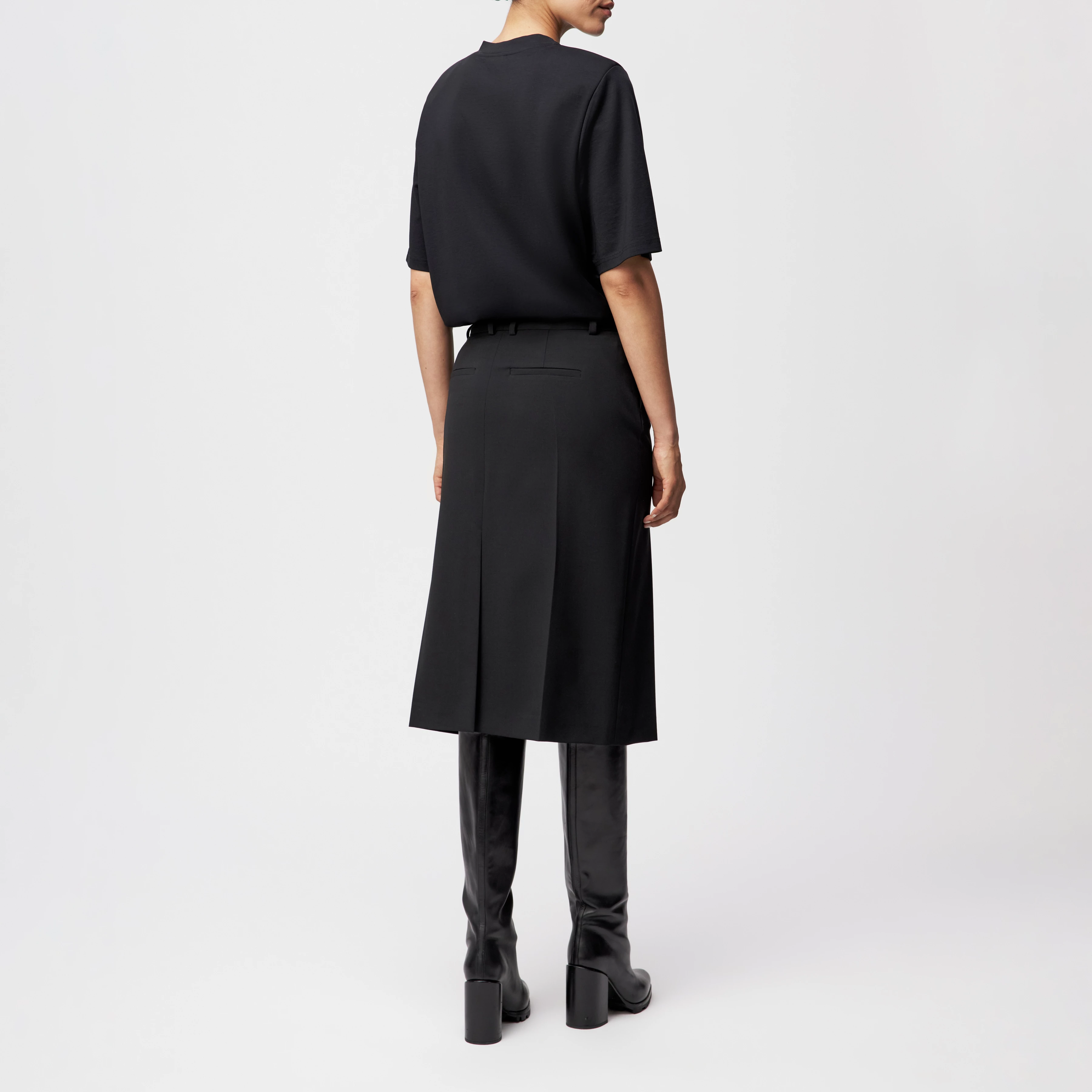 NJOLA - Hosenrock in Gabardine - Damen - schwarz - Rückansicht