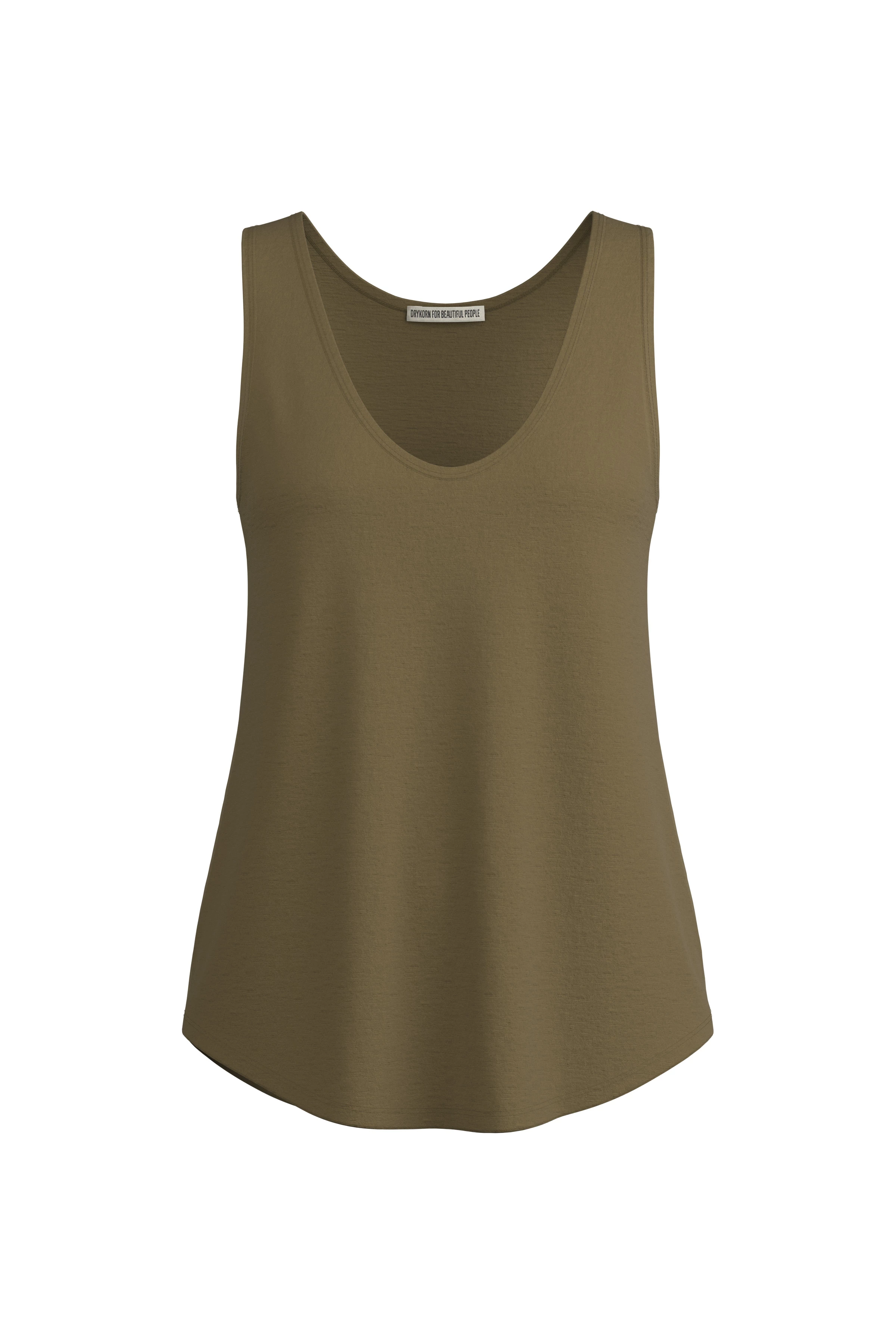 SAIMI - Jerseytop aus Baumwolle - Damen - grün - Freisteller Frontansicht