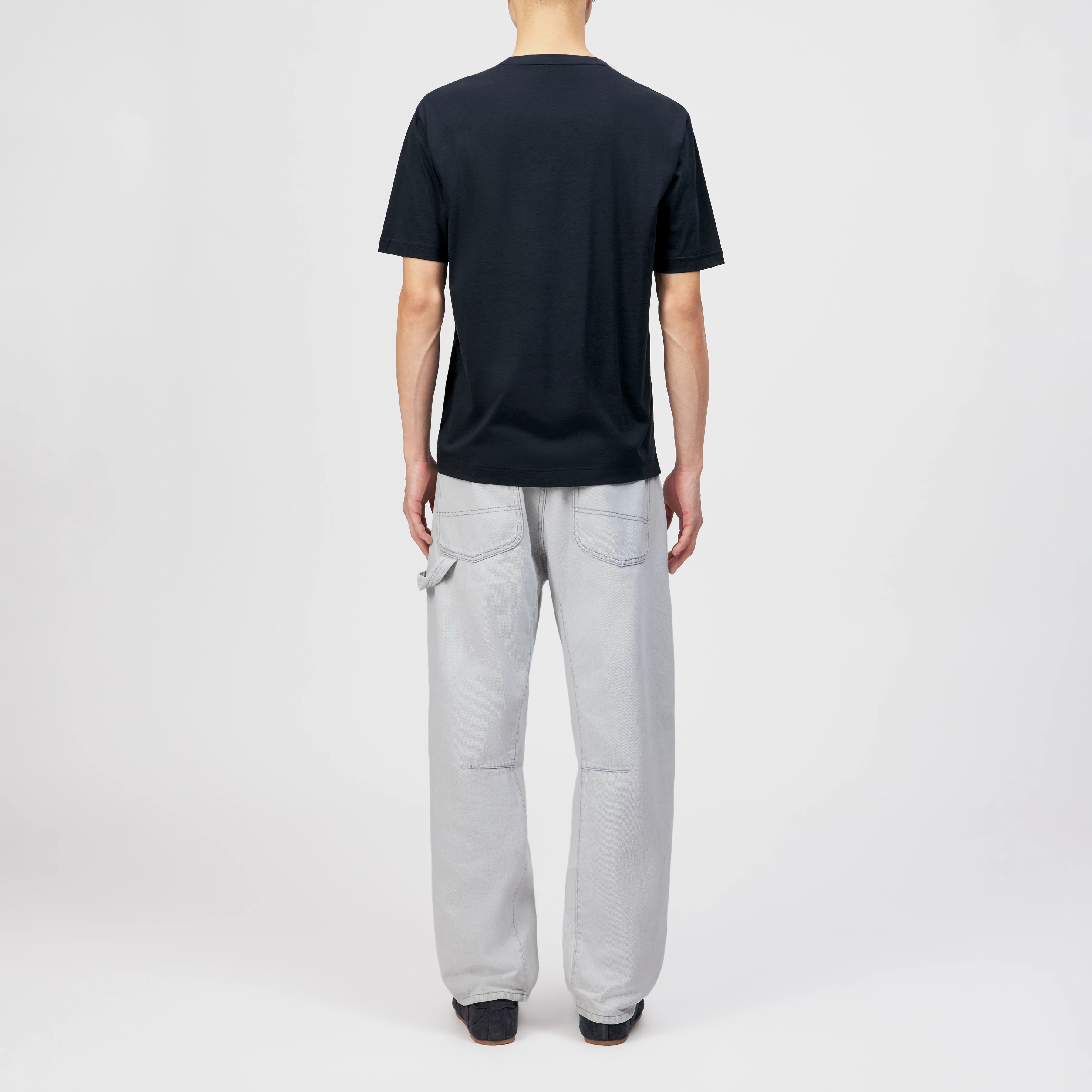 GILBERD - T-shirt in blended cotton modal - men - blue - Rückansicht