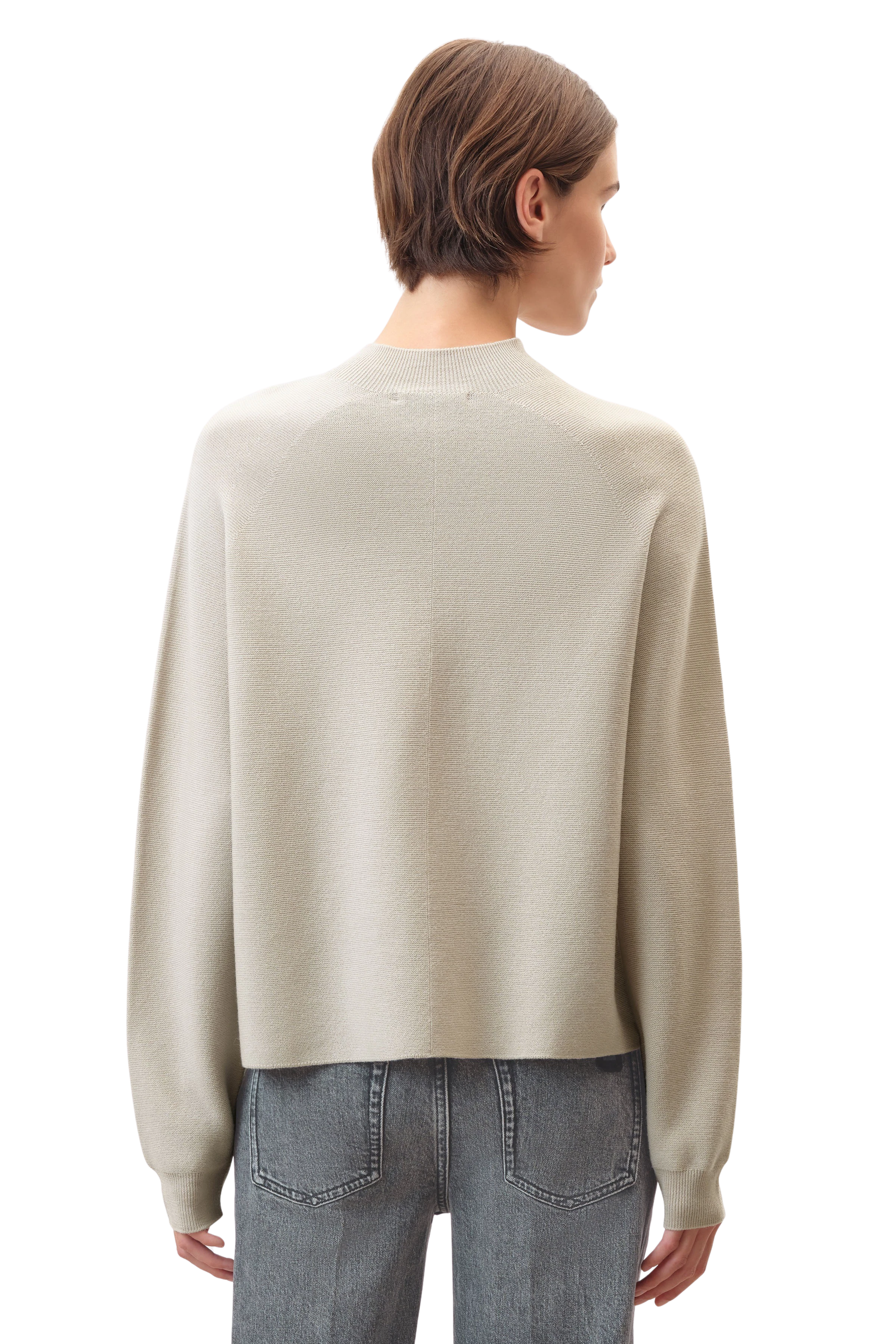 LOTIAMI - Verkürzter Pullover in 100% Merinowolle - Damen - beige - Rückansicht