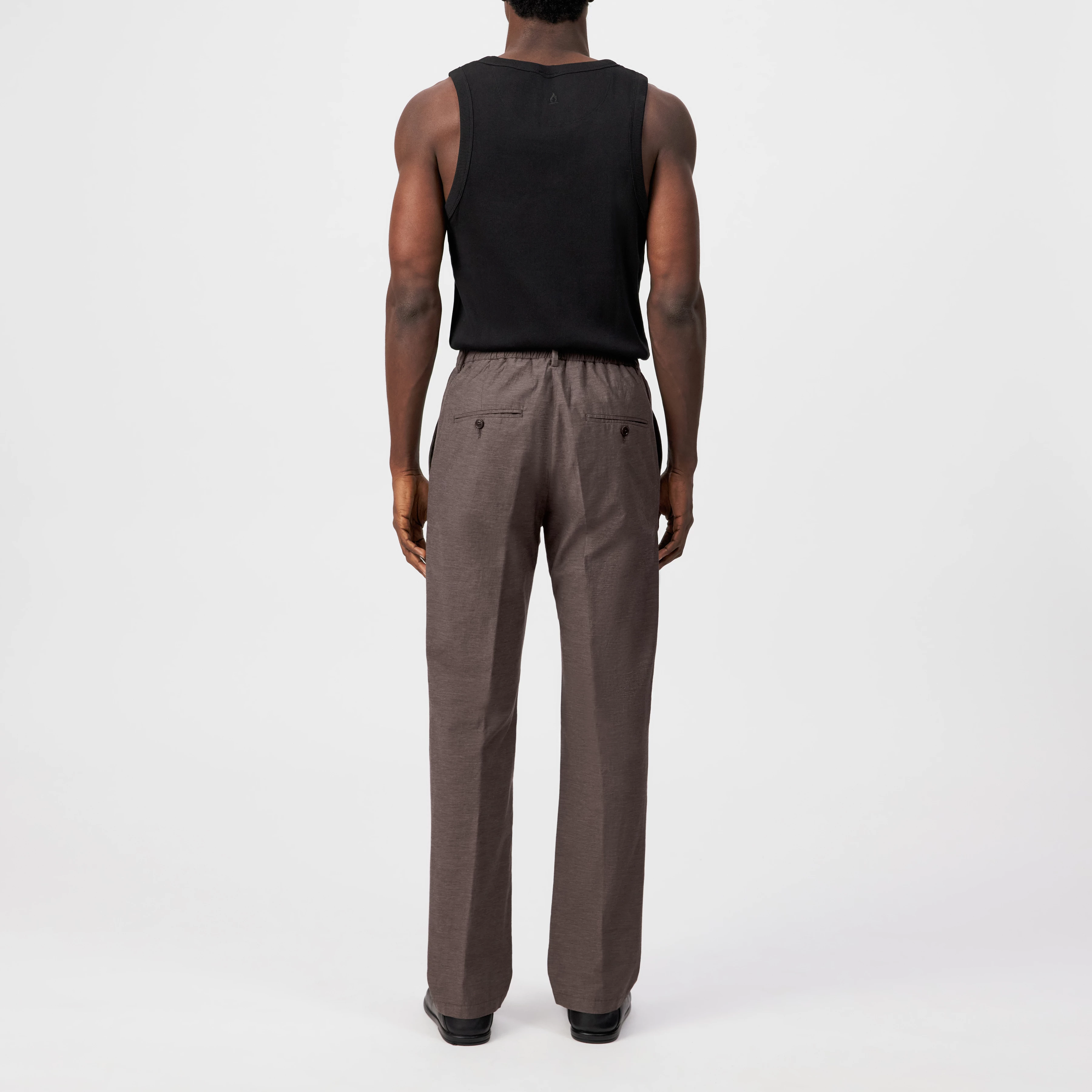 GARONA_B - Casual chino in cotton blend - men - brown - Rückansicht