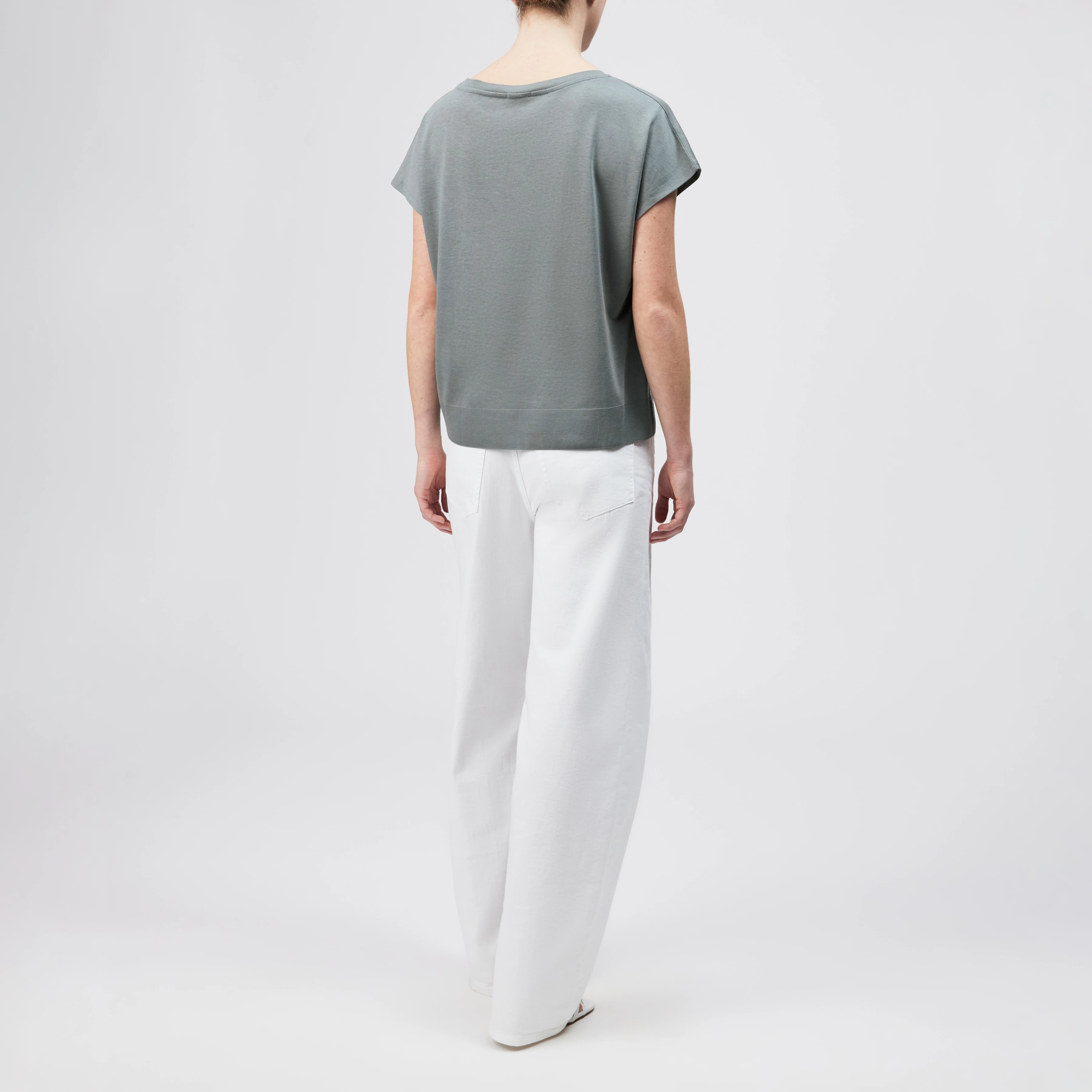 VANOPE - T-shirt in lyocell-cotton mix - women - green - Rückansicht