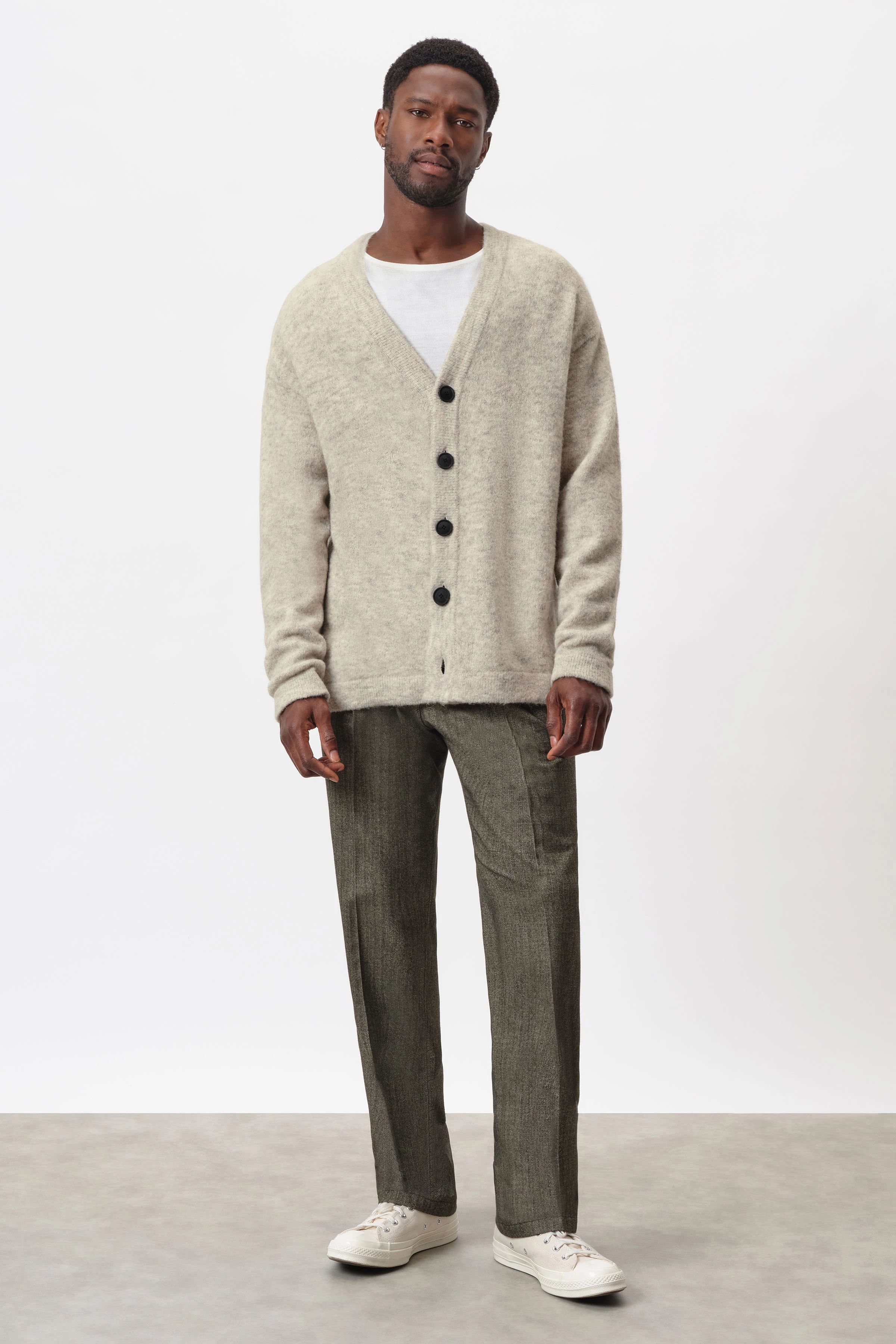 NADIR - Strickcardigan in Woll-Mix - Herren - braun - Ganzkörper-Frontansicht