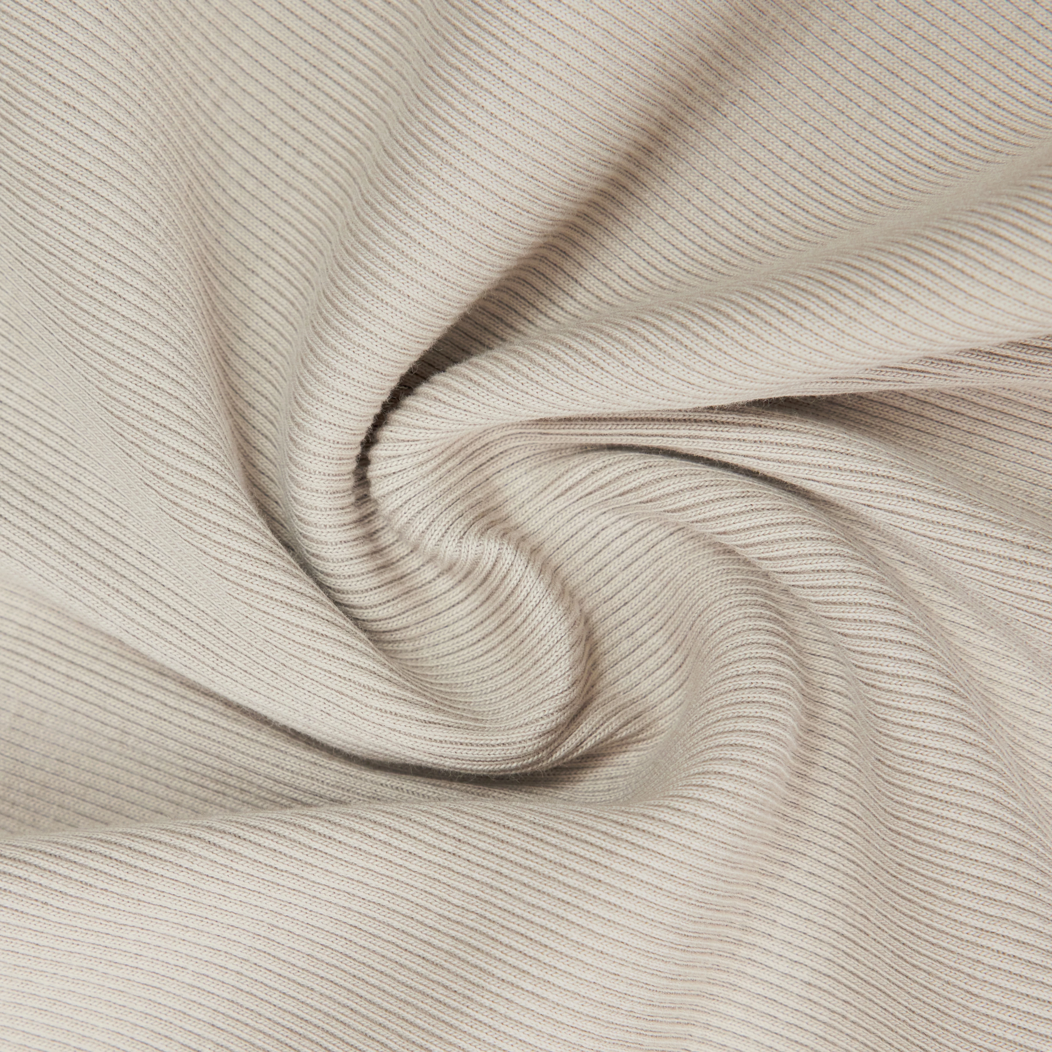 OLINA - Cotton ribbed crew neck tank top - women - beige - Materialbild (B2C)