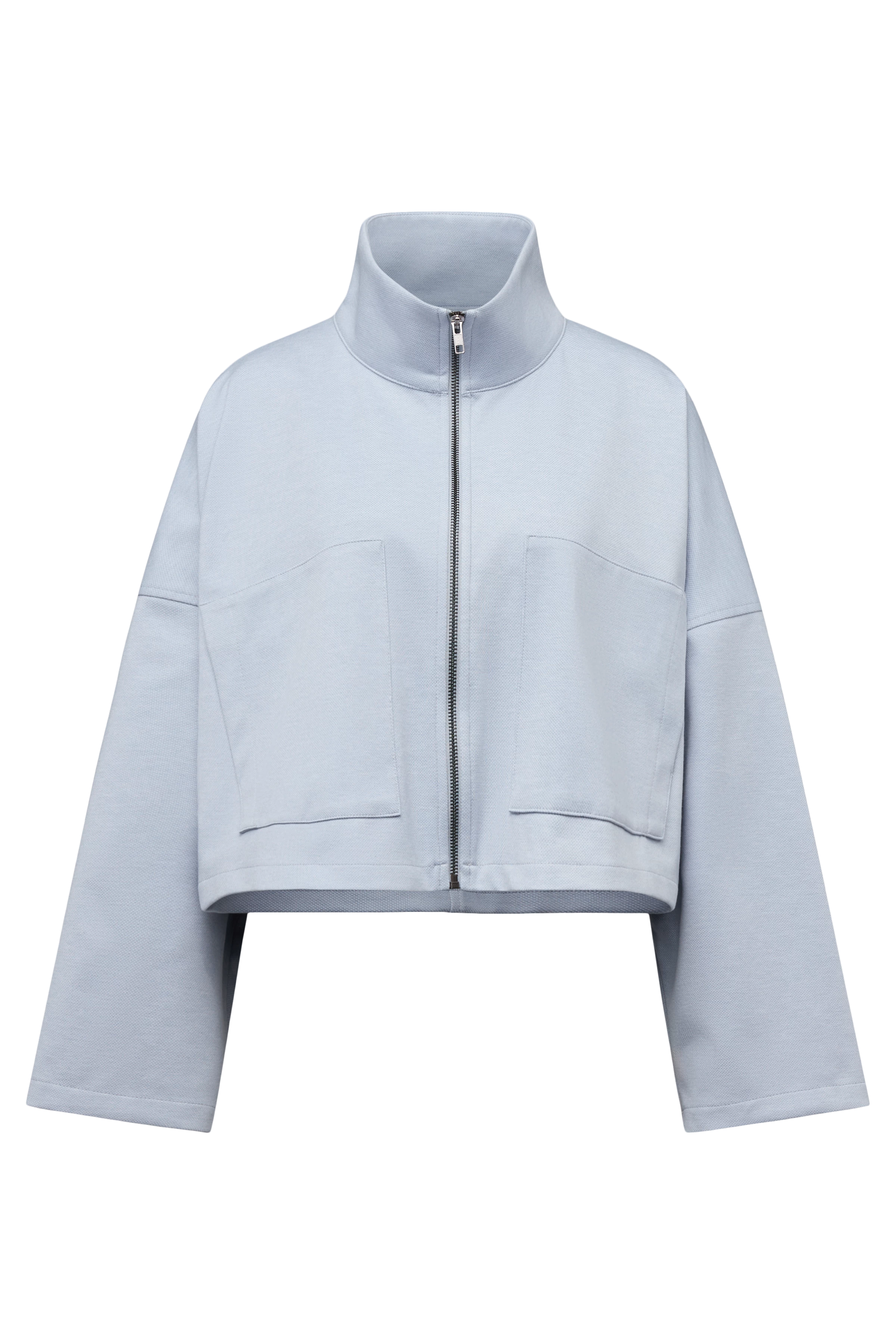 ELSTOW_1 - Oversized patterned jersey jacket - women - blue - Freisteller Frontansicht