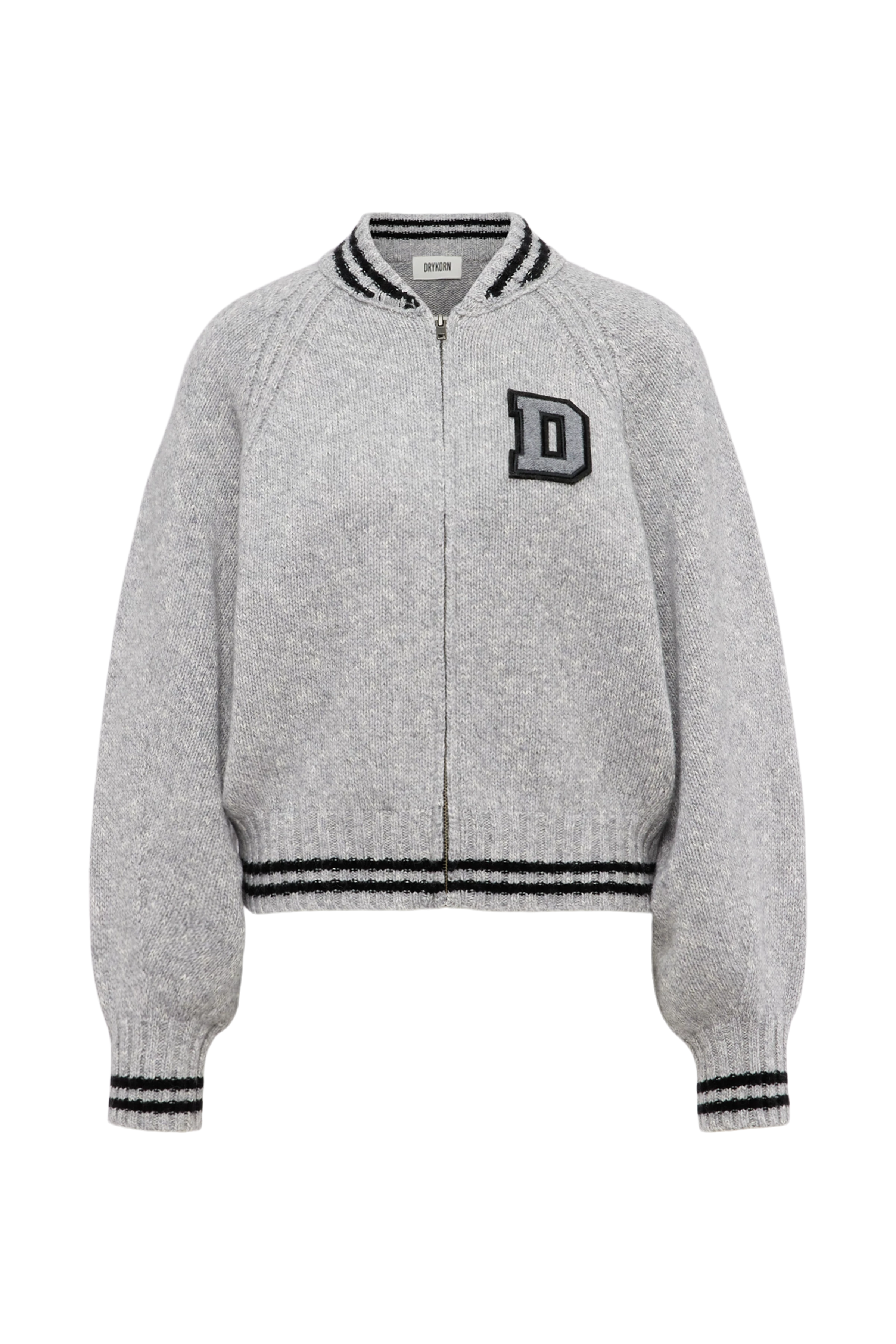 NALFY_2 - Strick-Blouson in Woll-Baumwollmix - Damen - grau - Freisteller Frontansicht