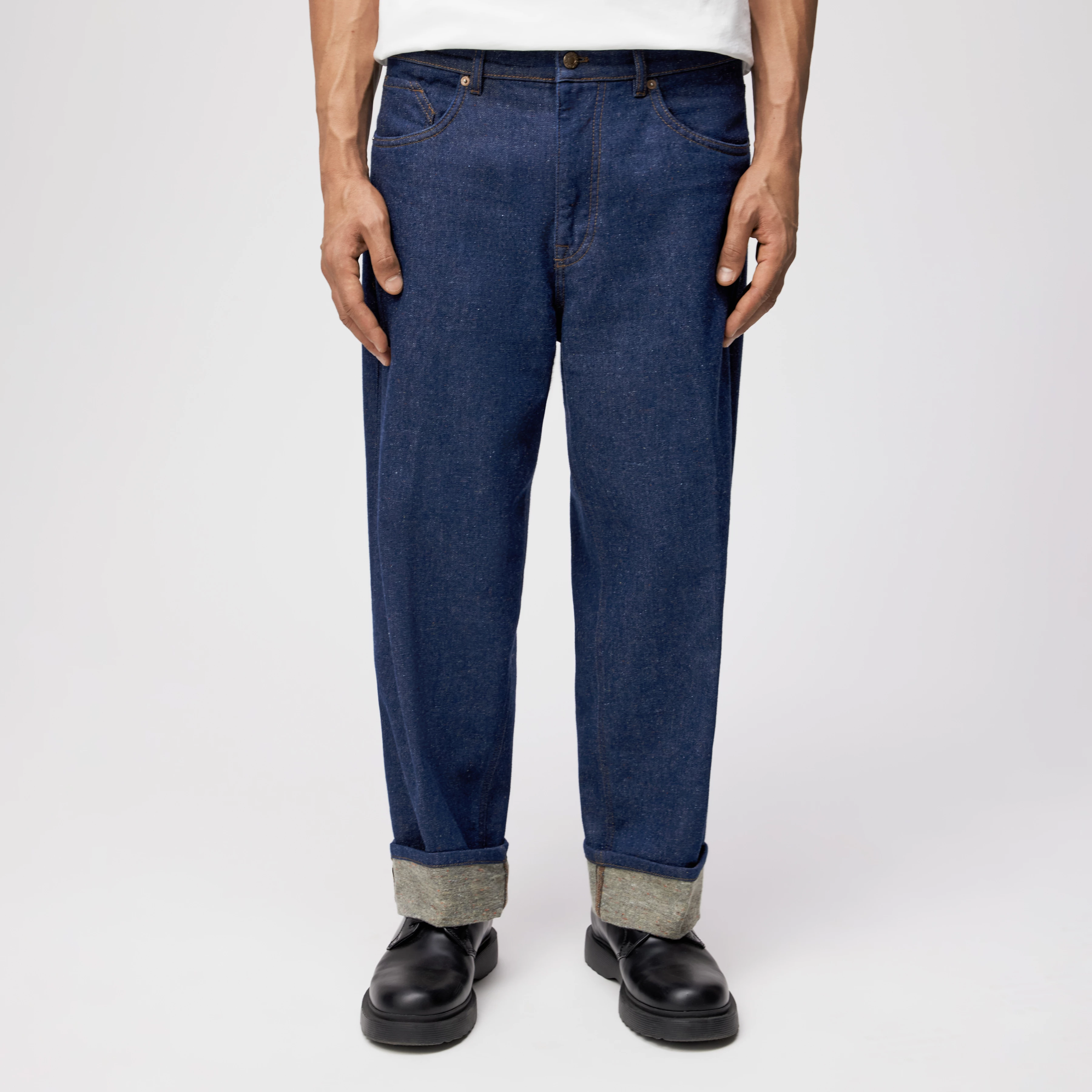 RAWDY_A - Tapered Jeans in Raw-Denim - Herren - blau - Frontansicht