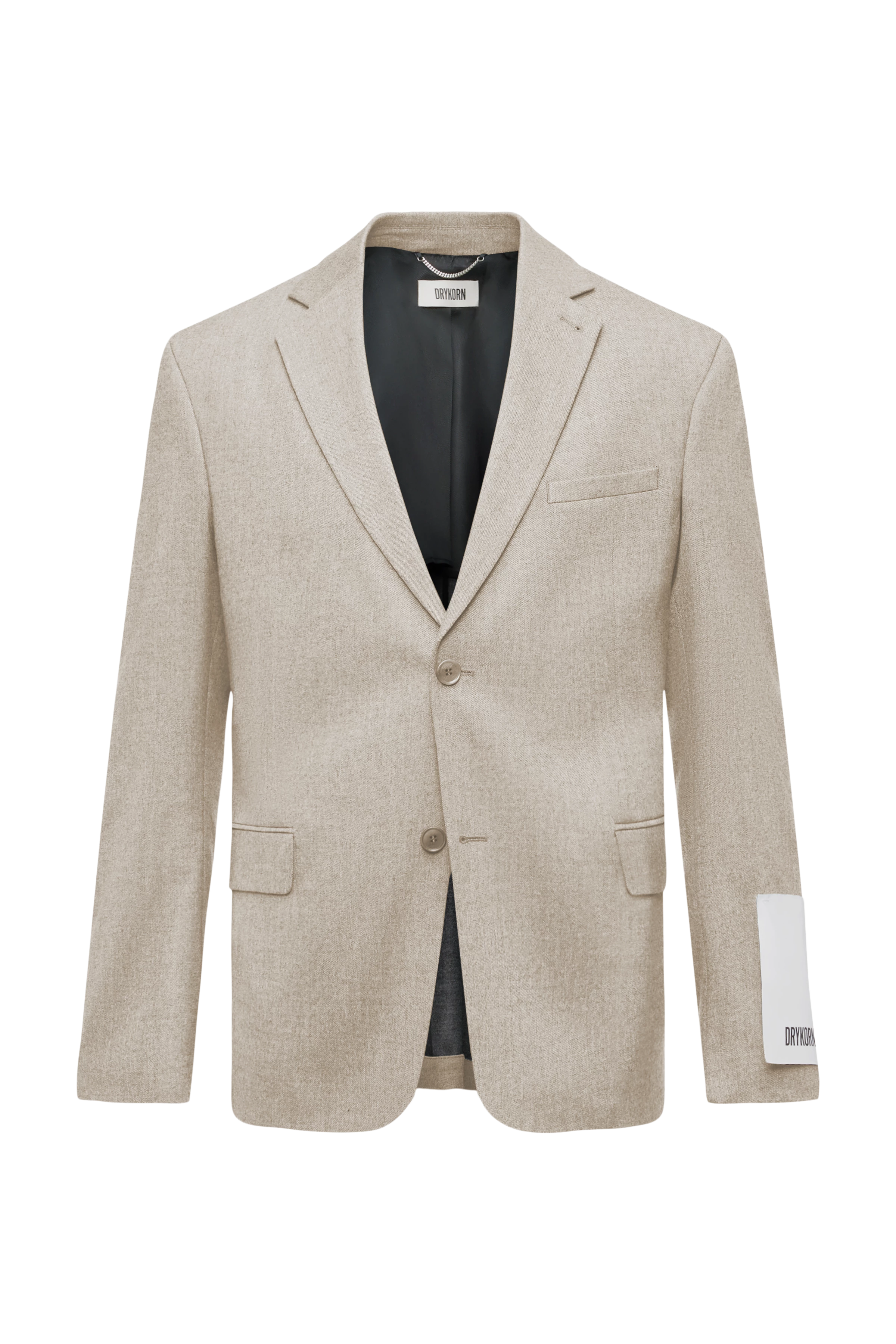 YAMES - Single-breasted jacket in soft flannel - men - beige - Freisteller Frontansicht