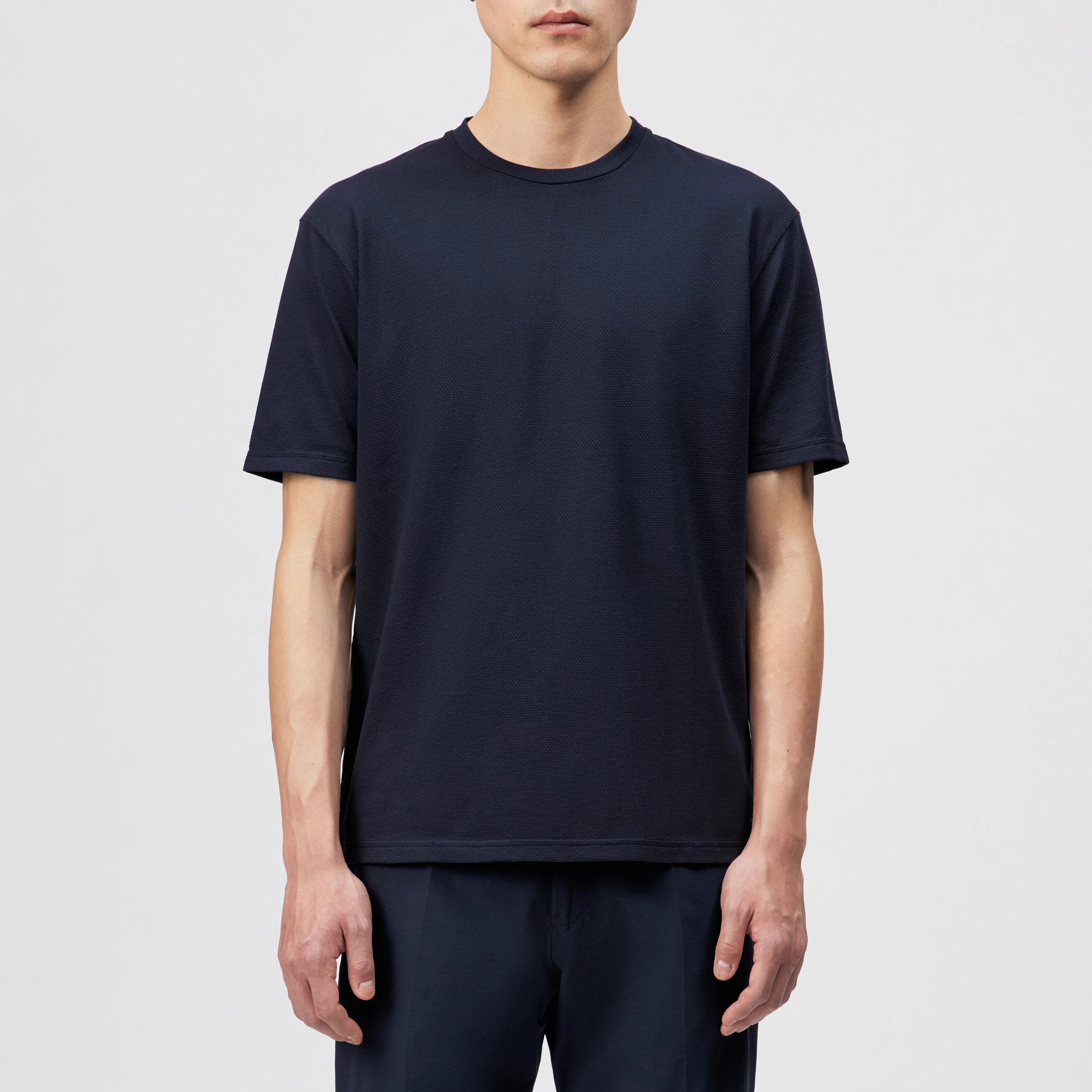 ERICKO - Regular Fit Cotton Blend T-Shirt - men - blue - Frontansicht