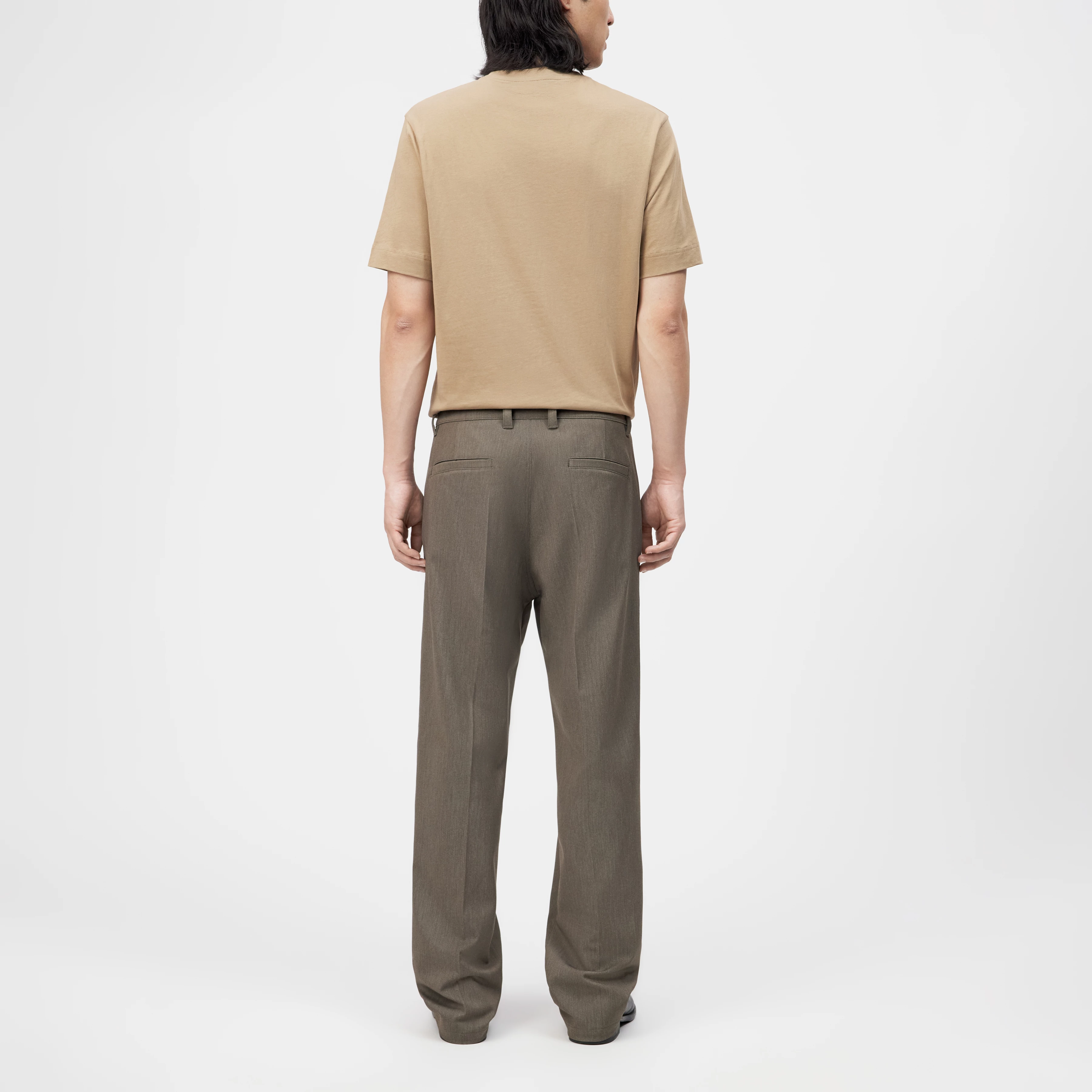 TAVIC - Modern chinos in viscose blend - men - brown - Rückansicht