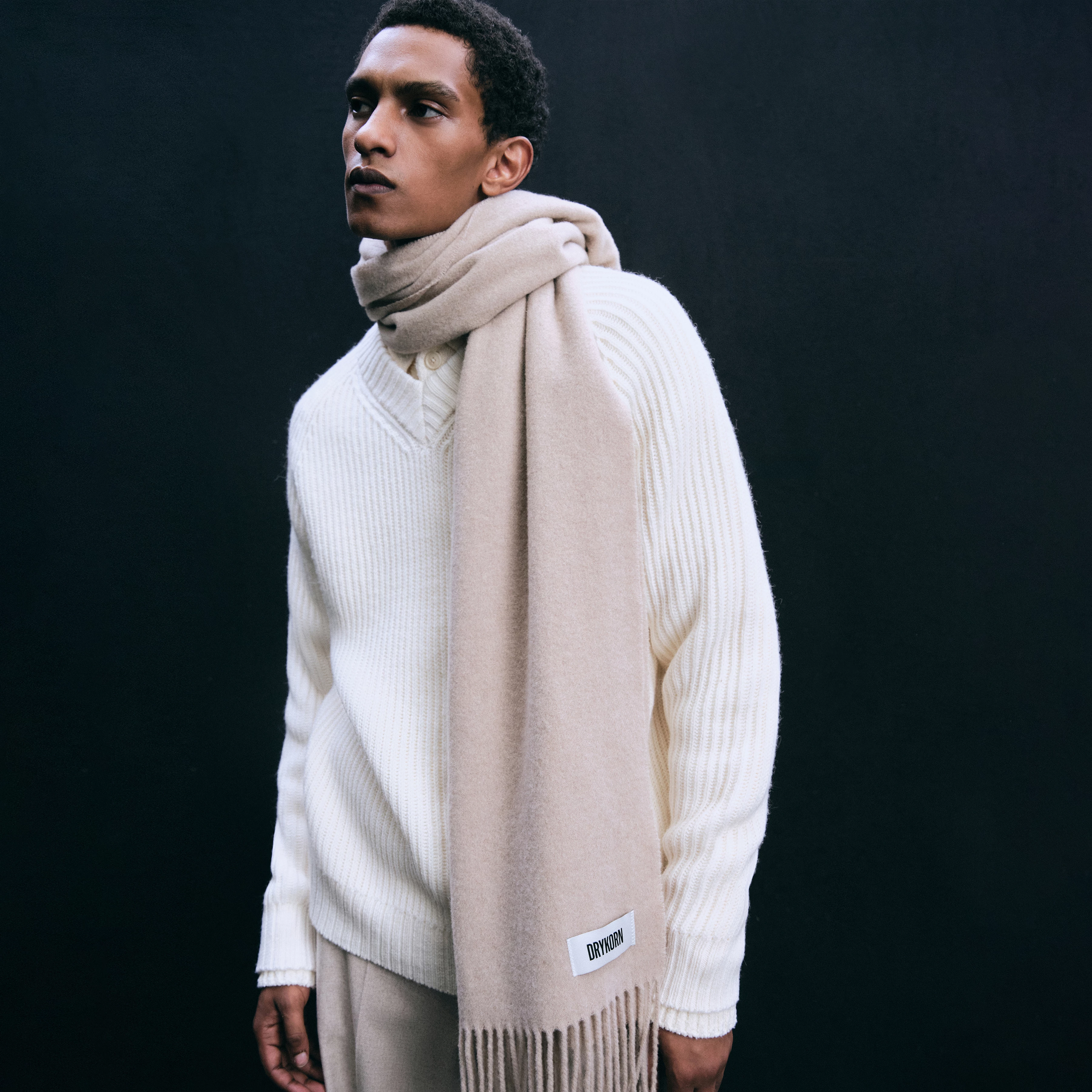 GAZE_4 - Schal in Wolltwill - Unisex - beige