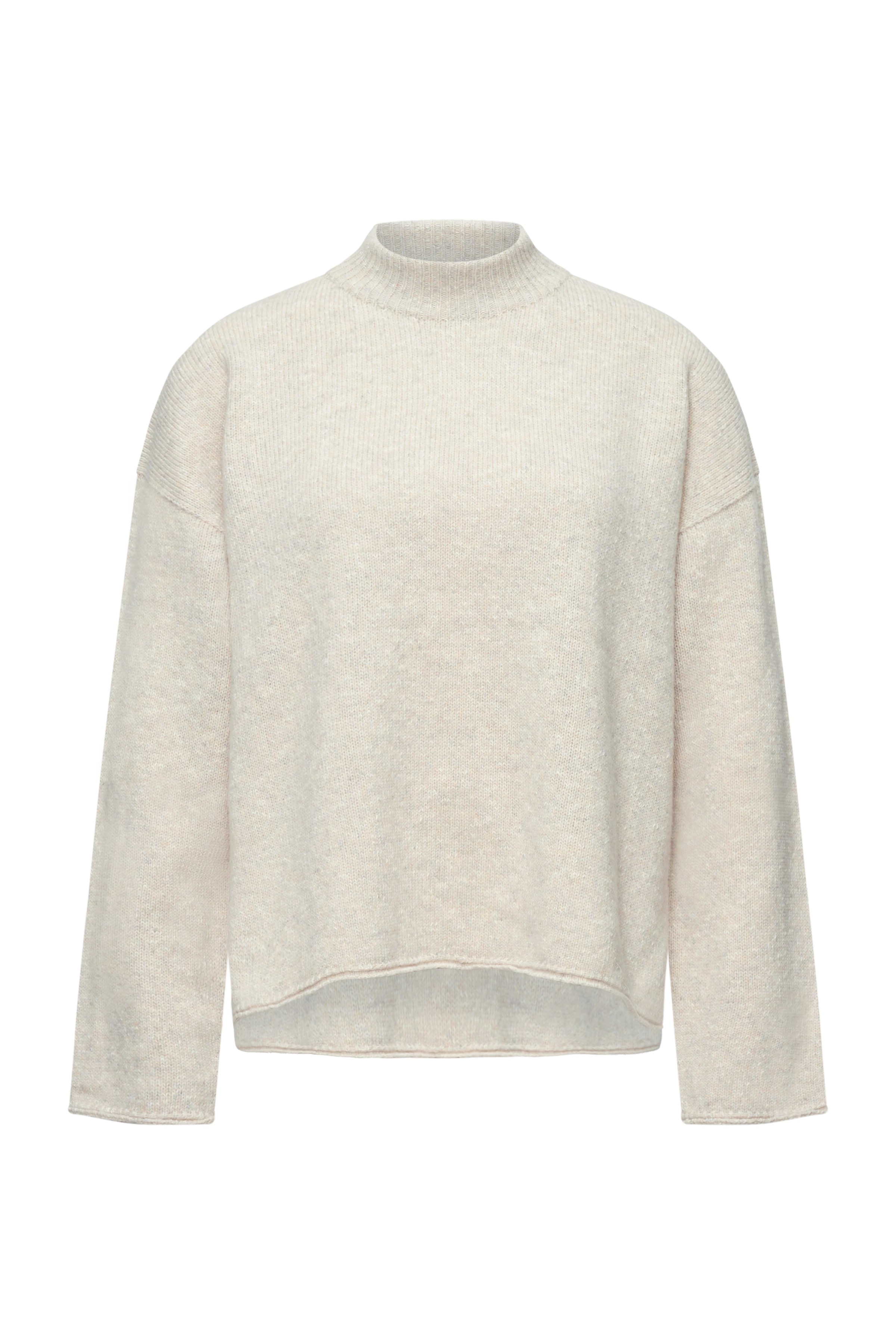 TIMOTHEA_2 - Grote trui van wol-katoenmix - dames - beige - Freisteller Frontansicht