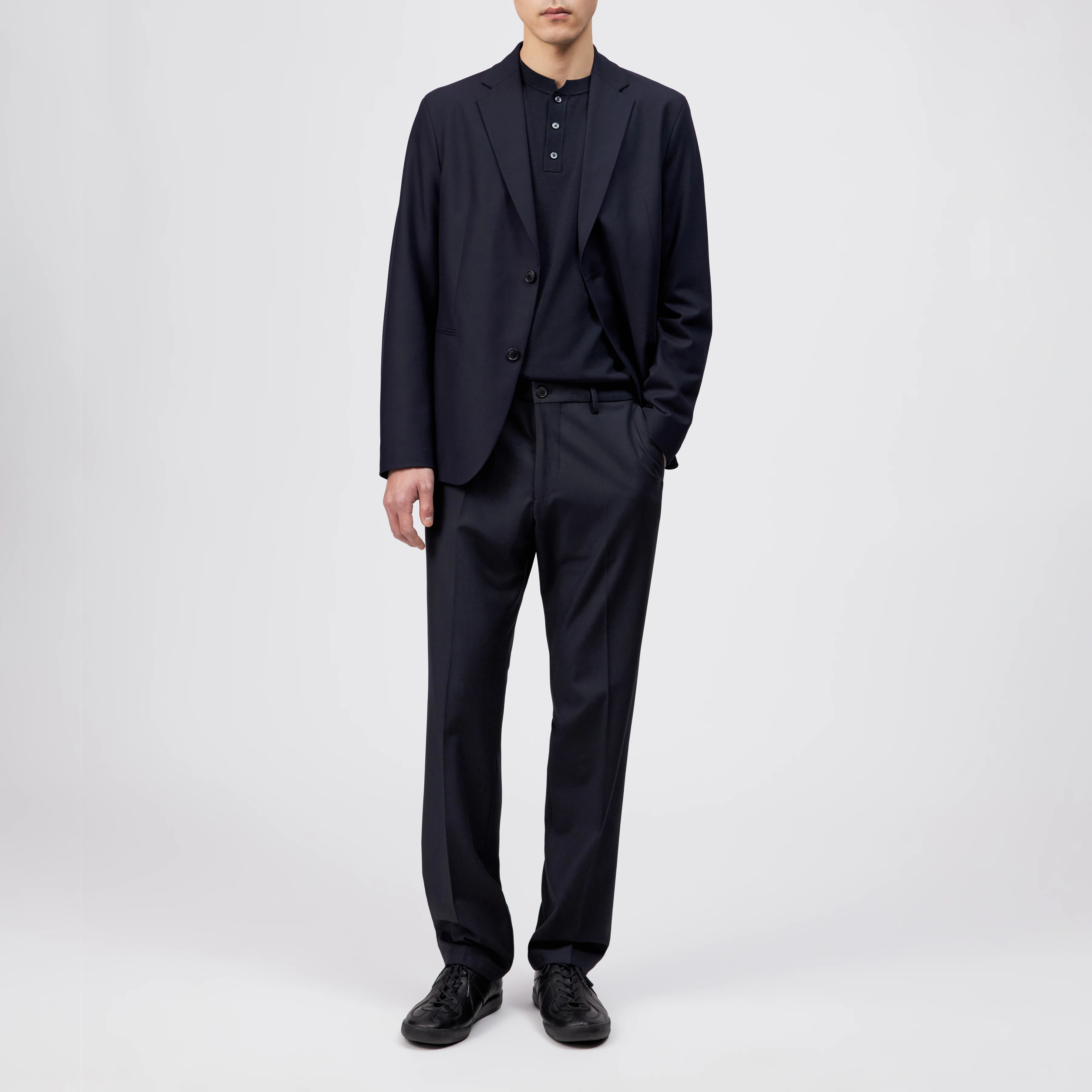 CATORY_B - Regular fit blazer in wool blend - men - blue - Ganzkörper-Frontansicht