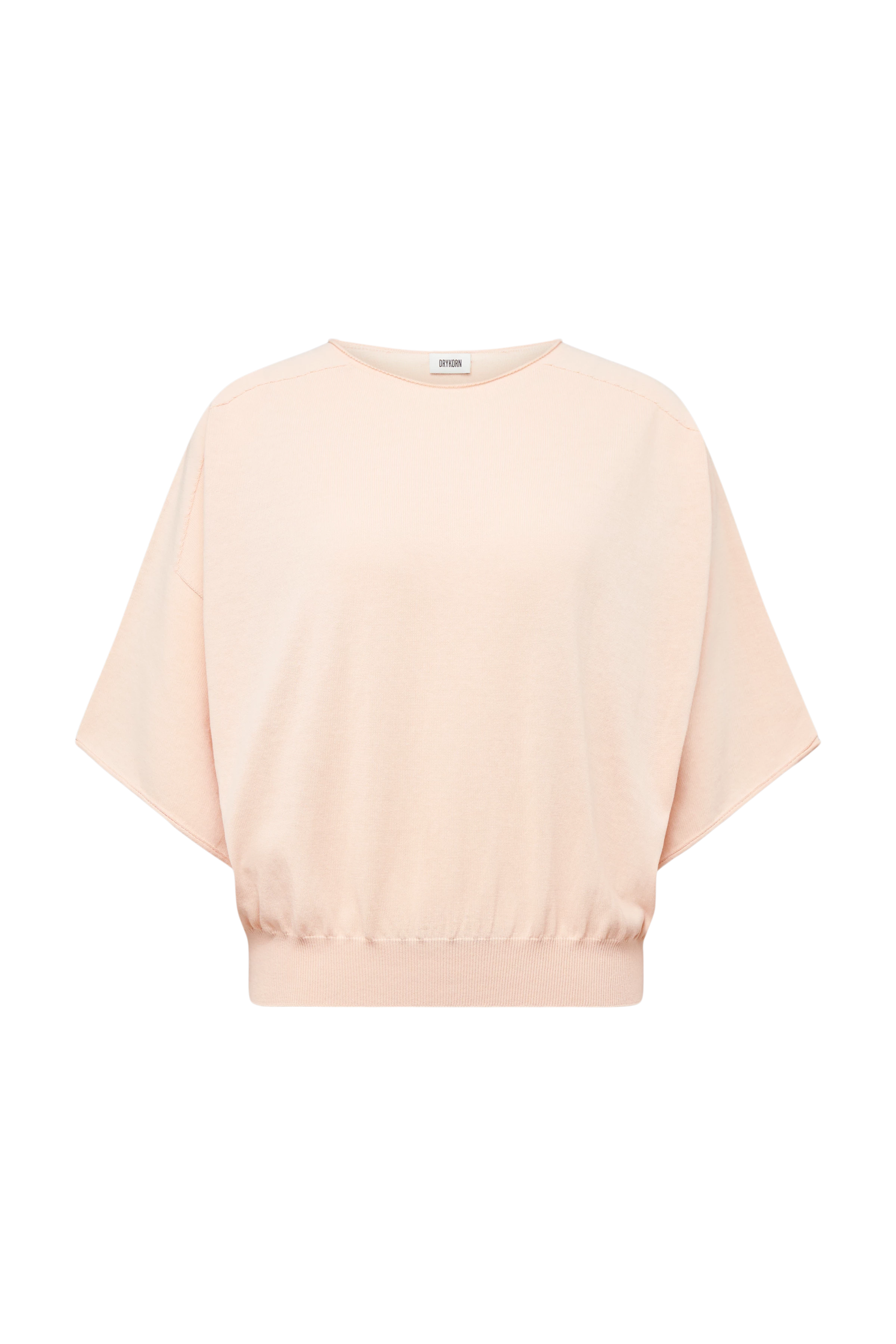 DILARY - Casual gebreid T-shirt in crêpe katoen - dames - oranje - Freisteller Frontansicht