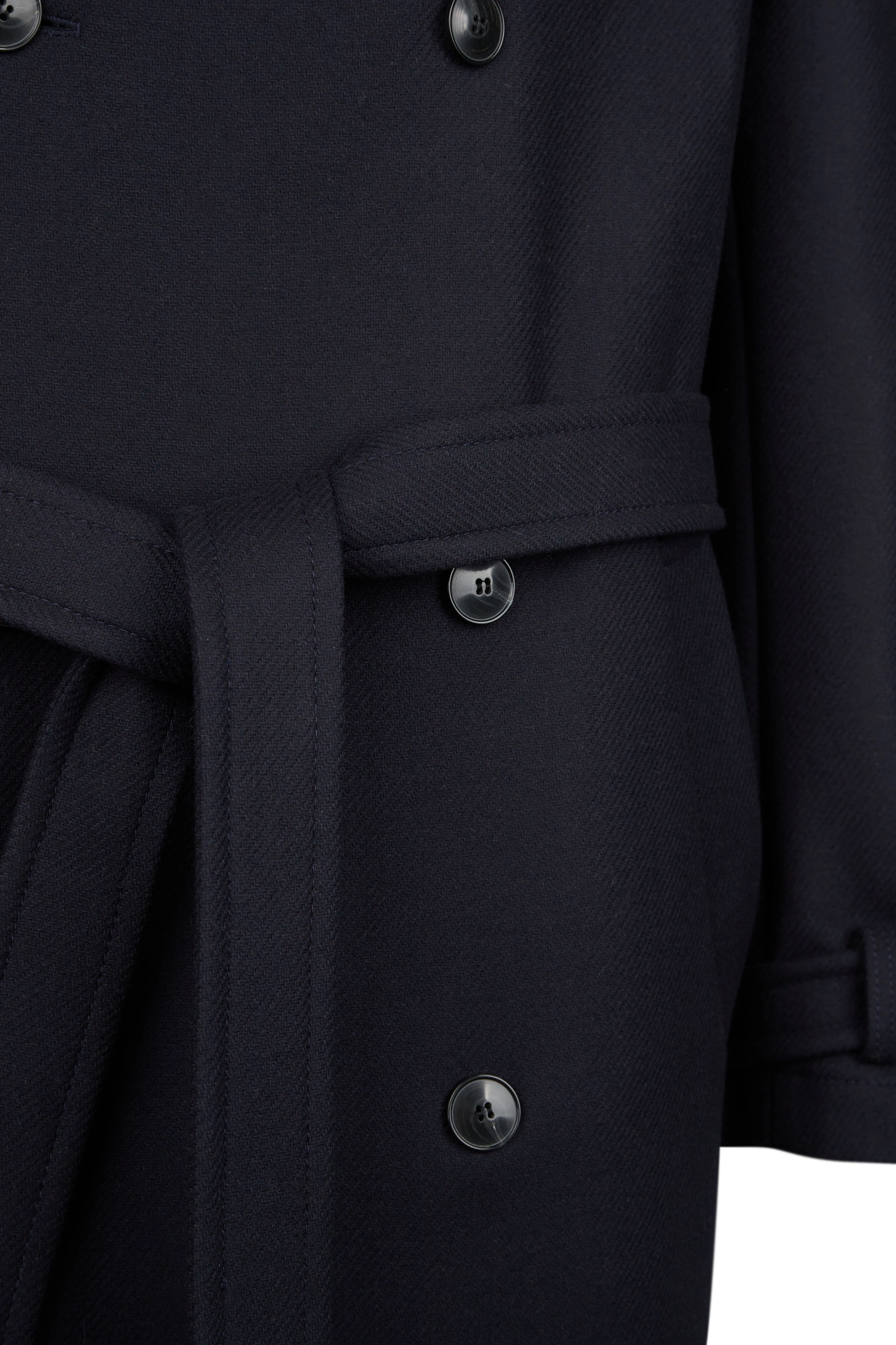 AVELLINO - casual wool trench coat - men - blue - Freisteller Detailansicht