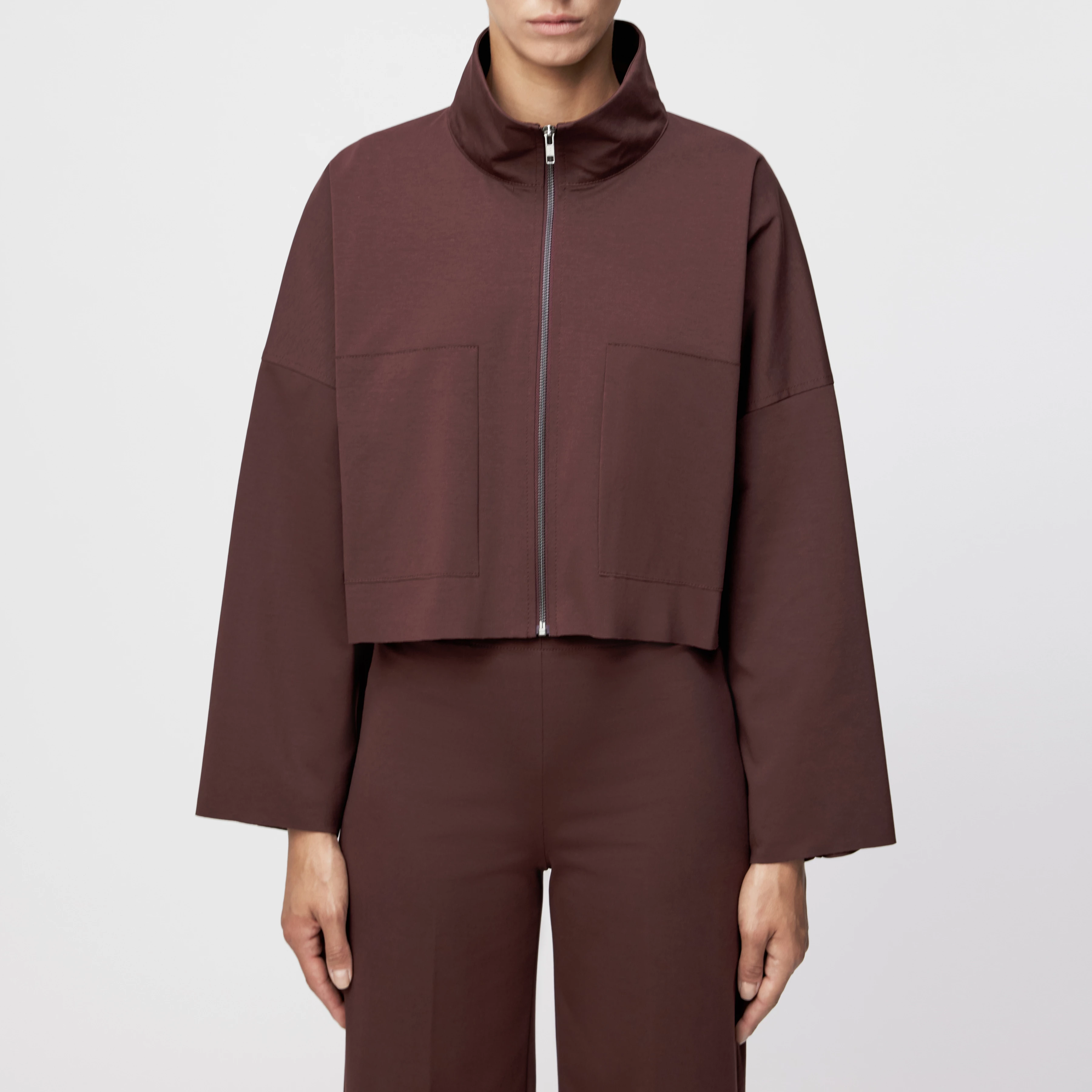 ELSTOW - Oversized jacket in Punto Milano jersey - women - red - Frontansicht