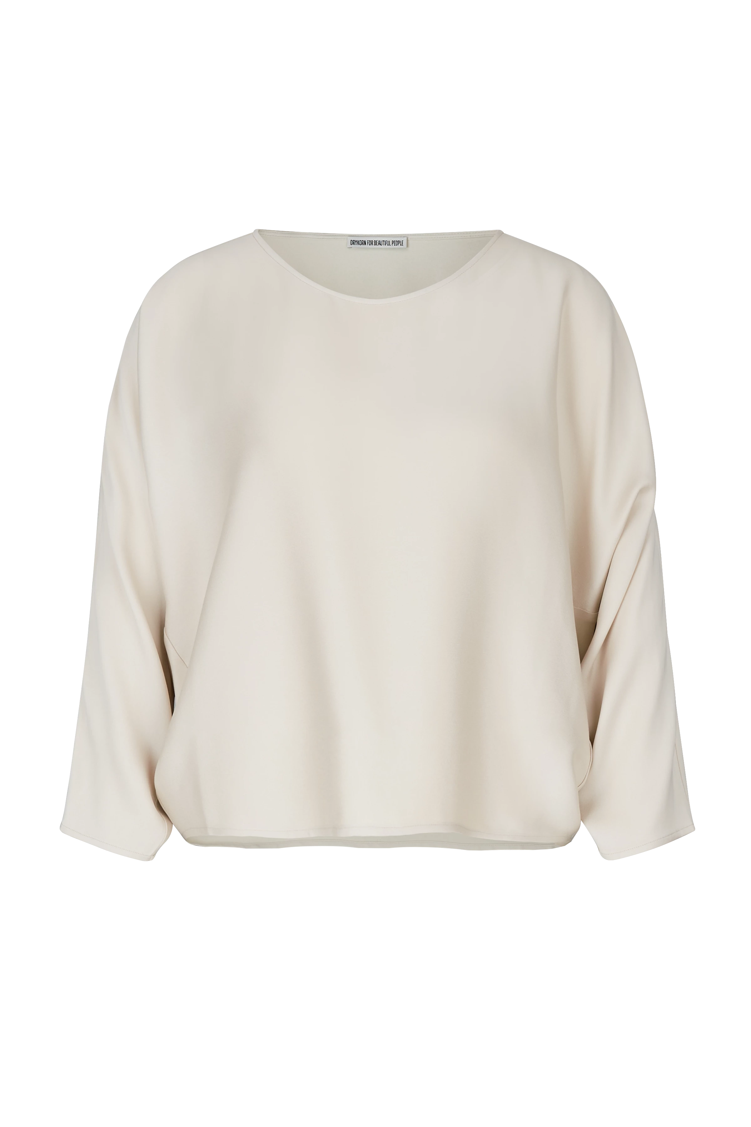 NIALINI - Shirt-blouse with batwing sleeves in satin - women - beige - Freisteller Frontansicht