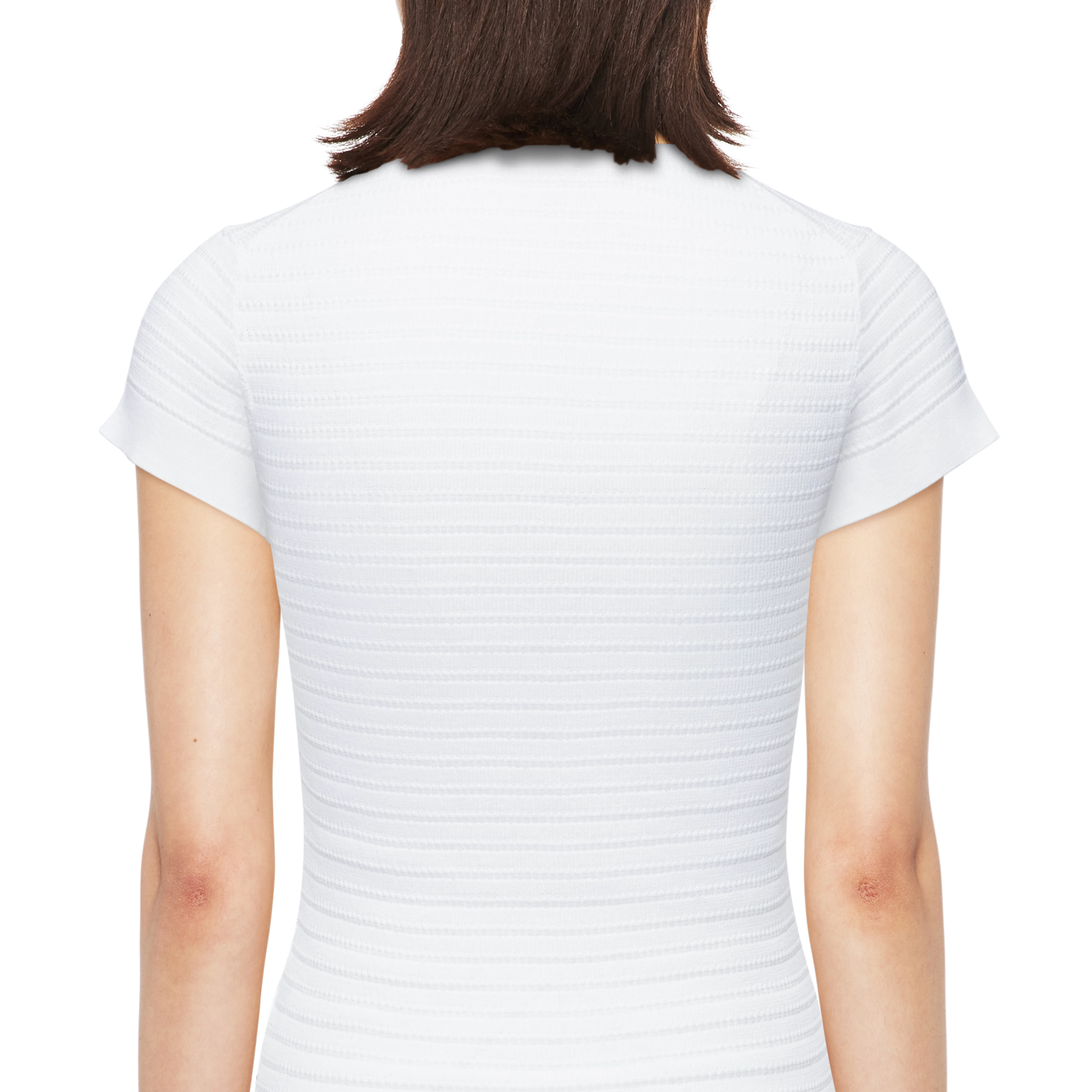 ALKUNA - Knitted T-shirt in mercerised cotton - women - white - Detailansicht am Model