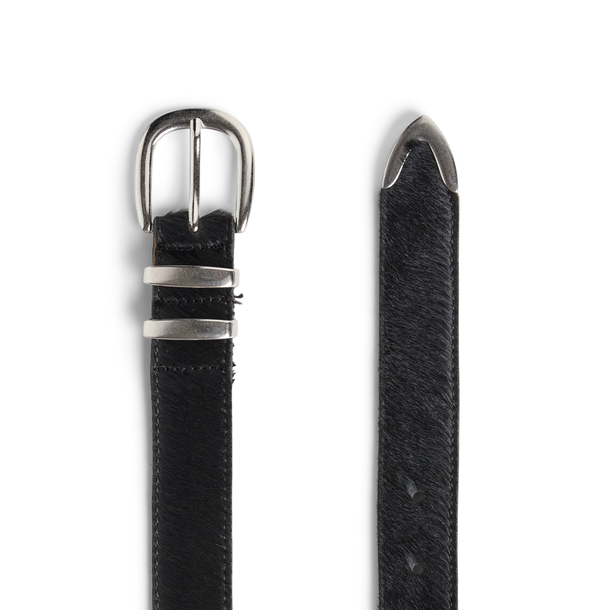 LIINO - Pure leather belt - unisex - black - Freisteller Detailansicht