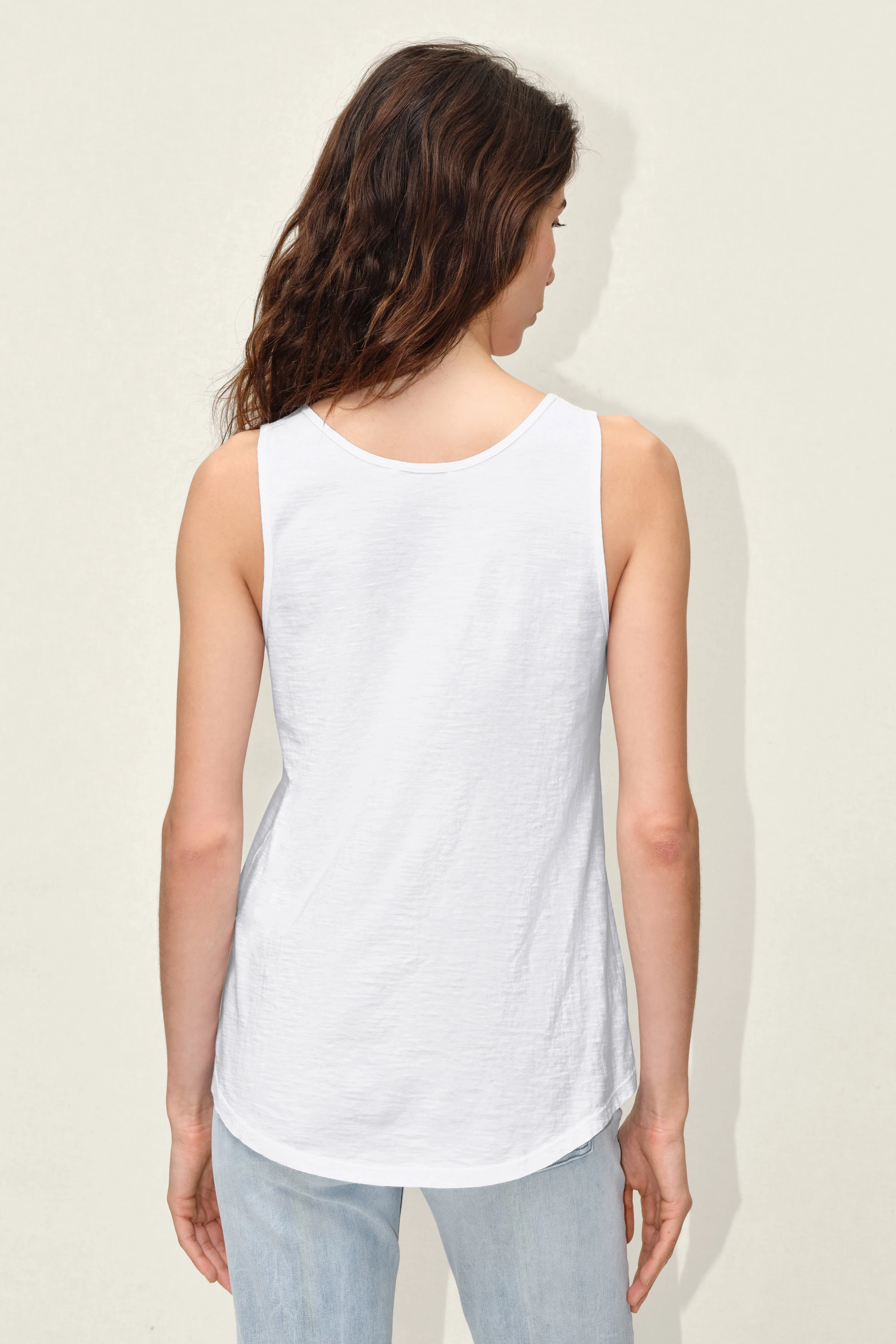 SAIMI - Jerseytop aus Baumwolle - Damen - weiß - Rückansicht