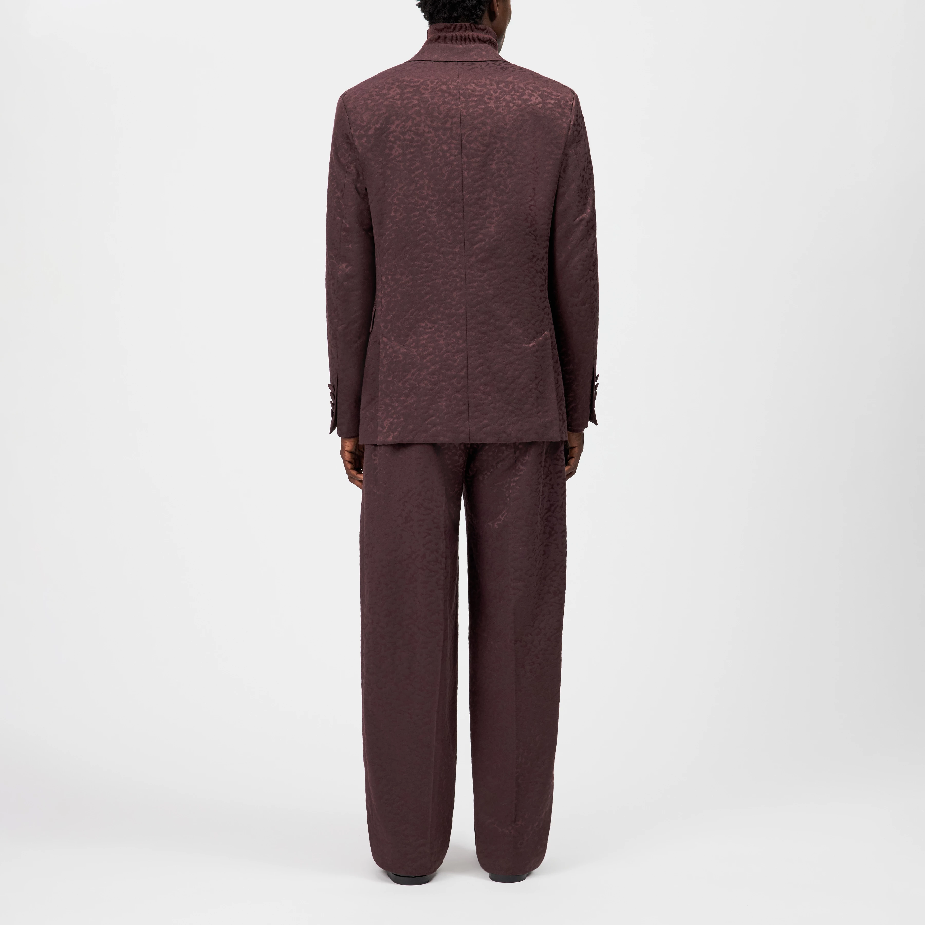 JACATO - Dinner jacket in leopard jacquard - men - red - Rückansicht