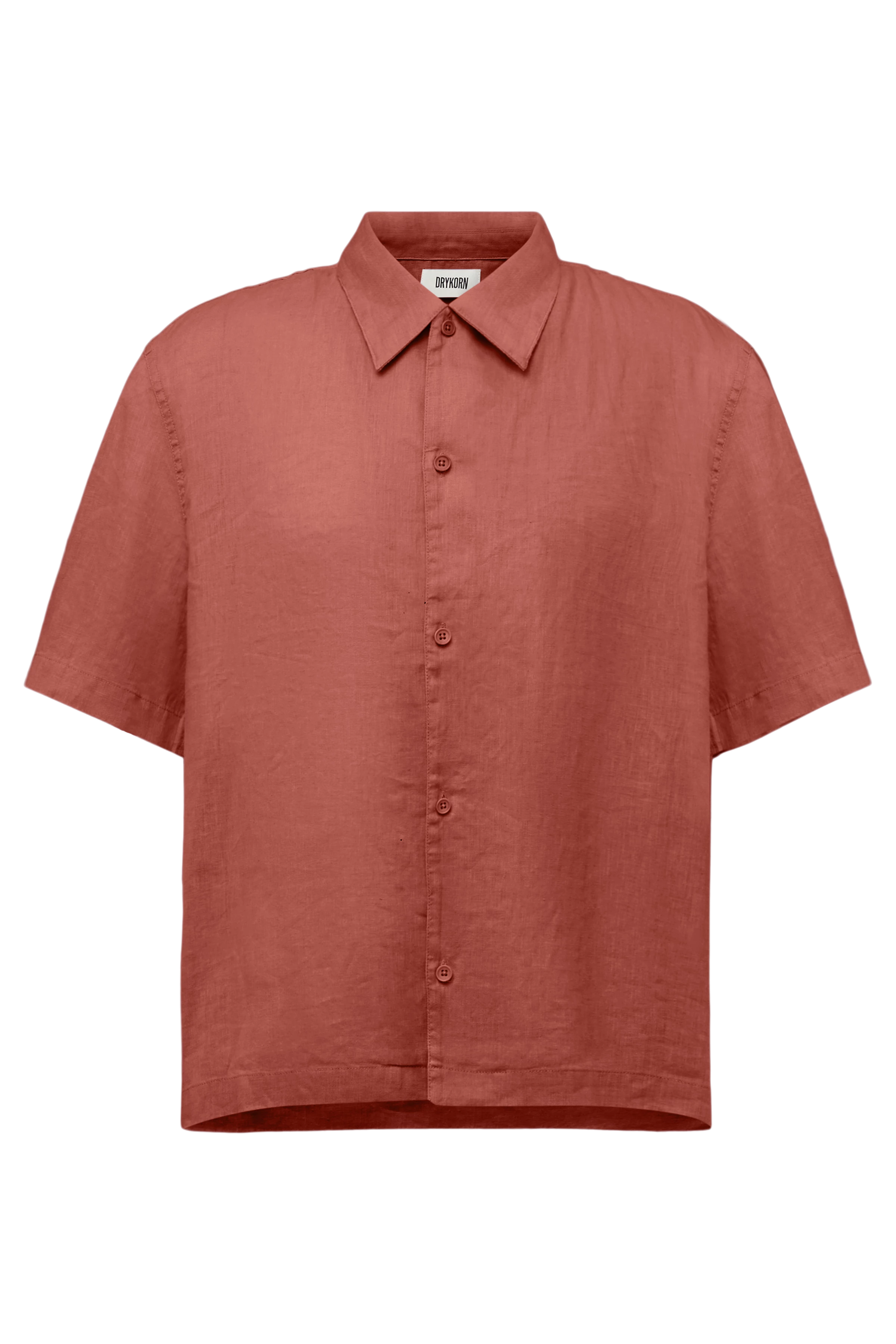 MERYN - Short-sleeve linen blend shirt - men - orange - Freisteller Frontansicht
