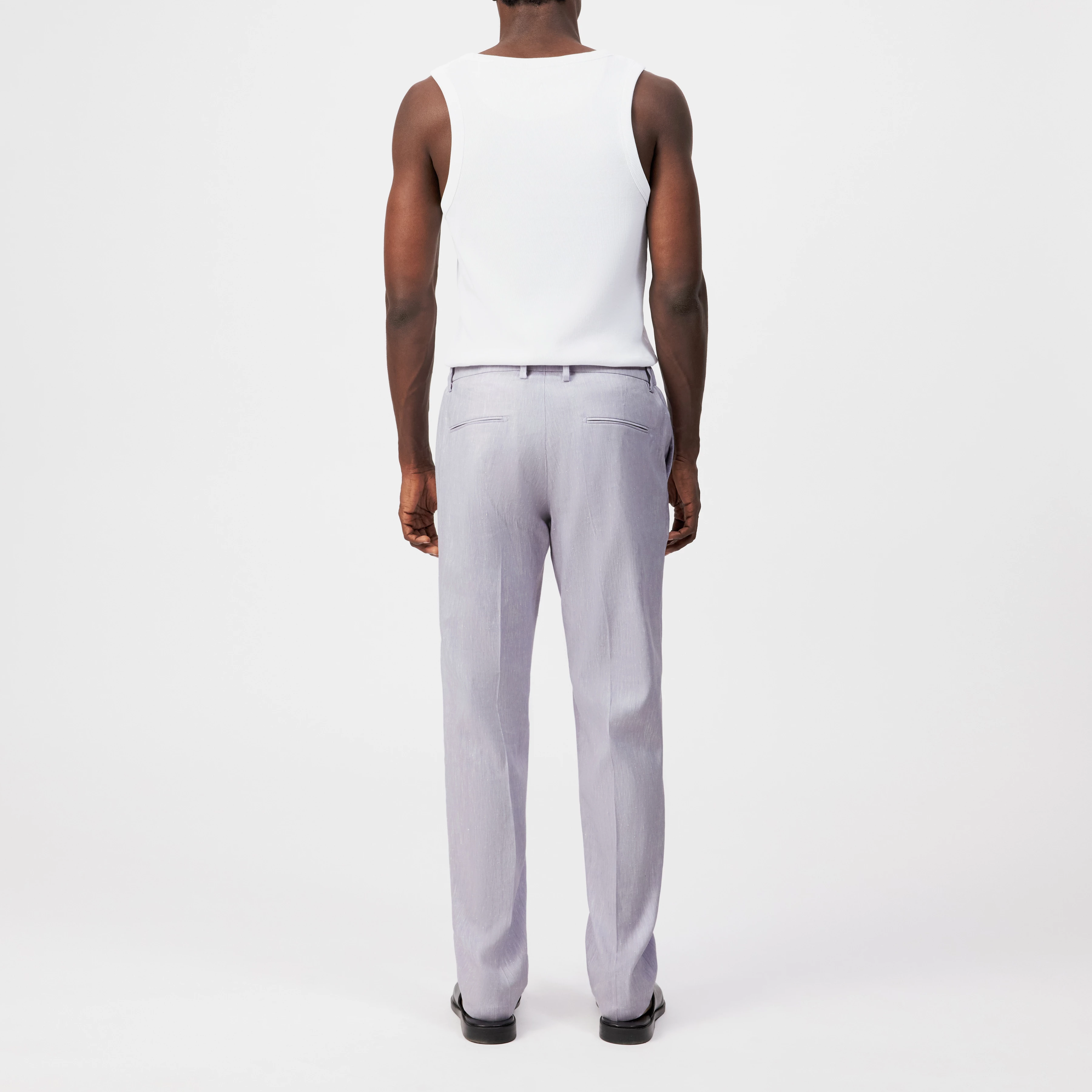 AJEND_RGLR - Gekonfekteerde broek in linnenmix - heren - purper - Rückansicht