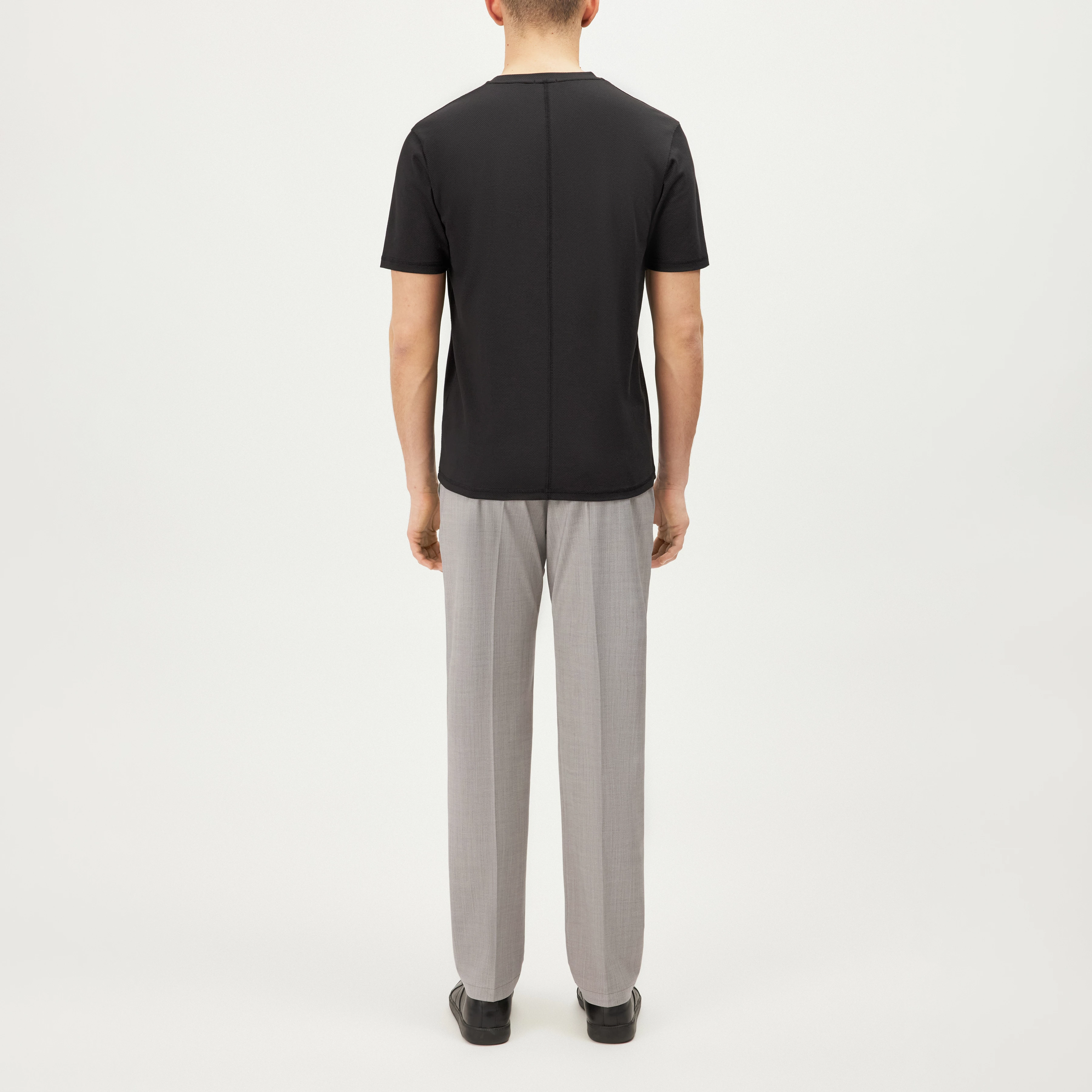 ERICKO - Regular Fit Cotton Blend T-Shirt - men - black - Rückansicht