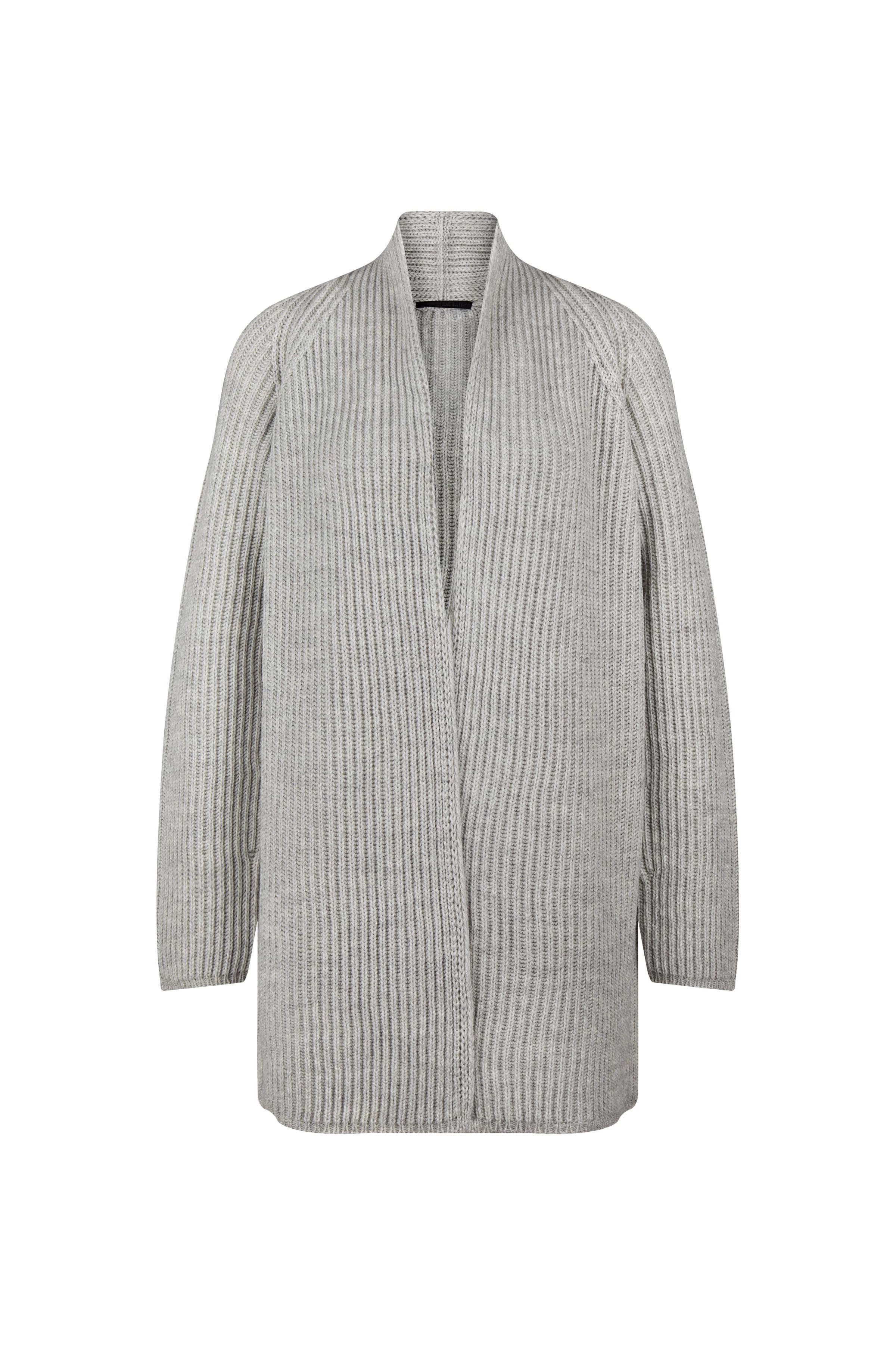 BLUMA - vest van wol-alpaca mix - dames - grijs - Freisteller Frontansicht