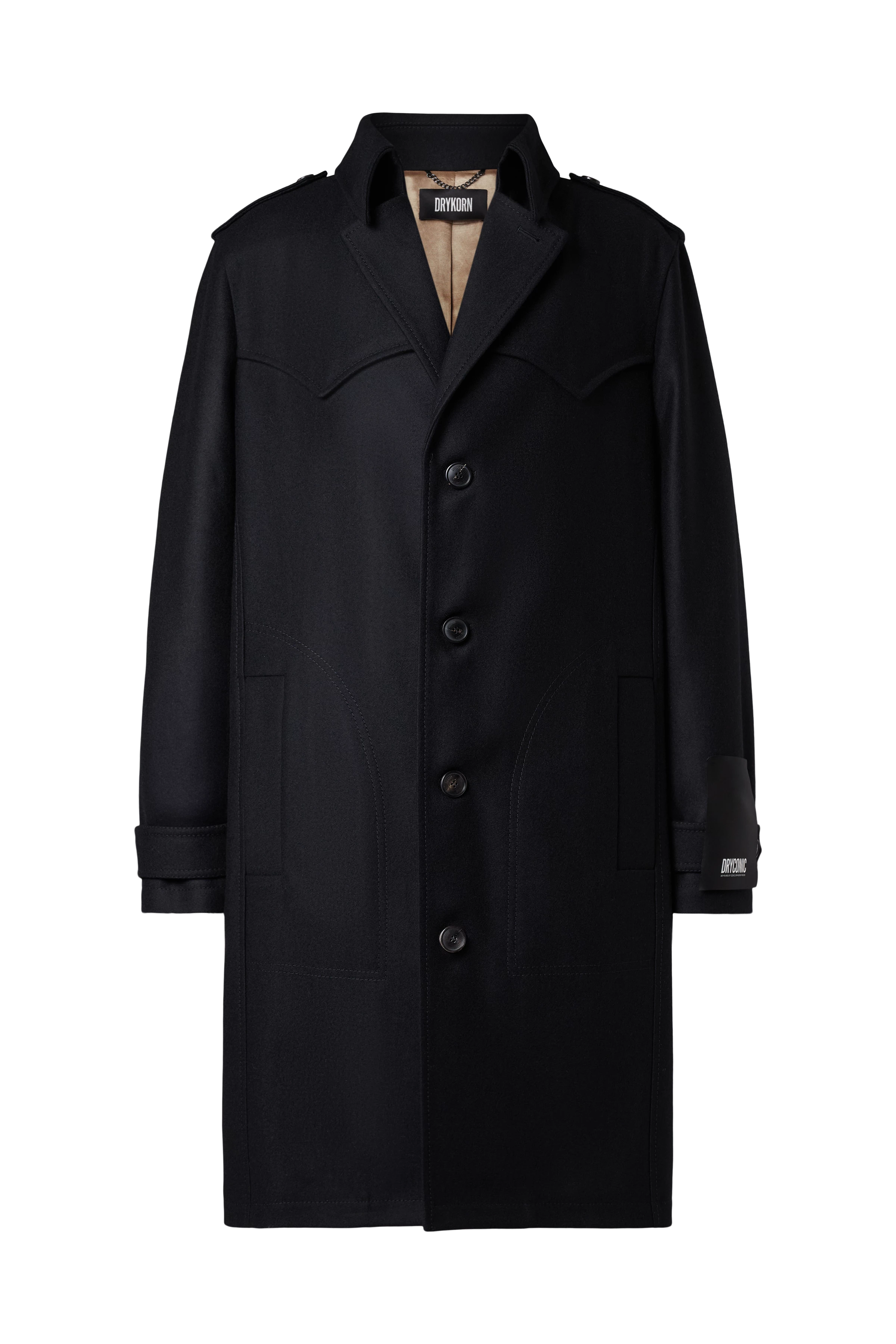 DRYOXFORD - Pure wool coat - men - black - Freisteller Frontansicht