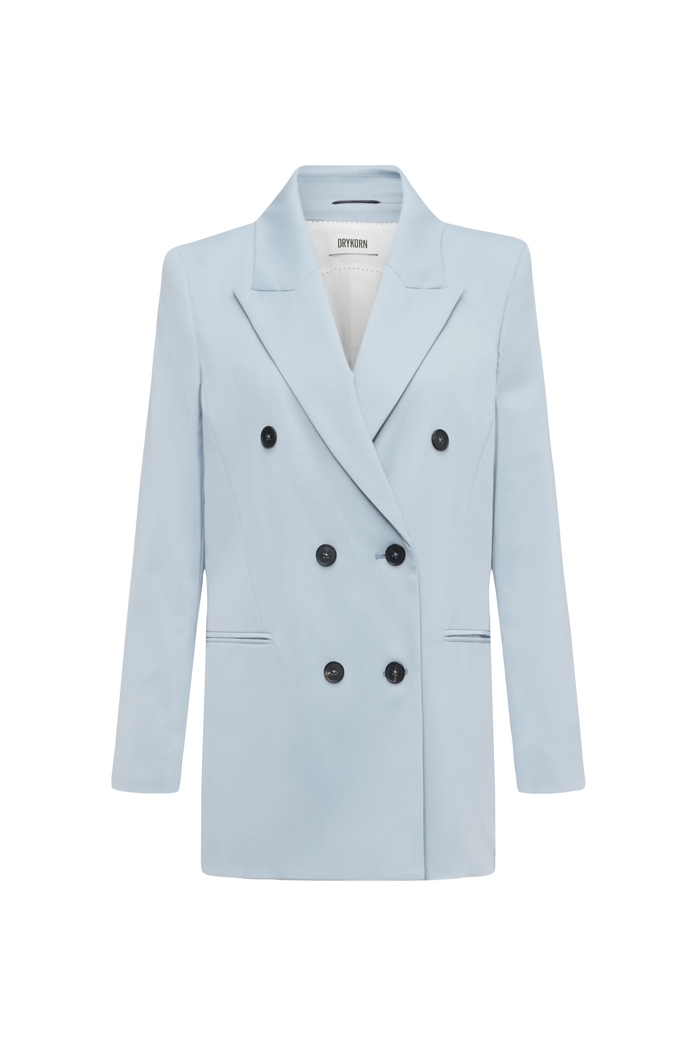 MOSSTON - Blazer mit Schulterbetonung in Twill - Damen - blau - Freisteller Frontansicht