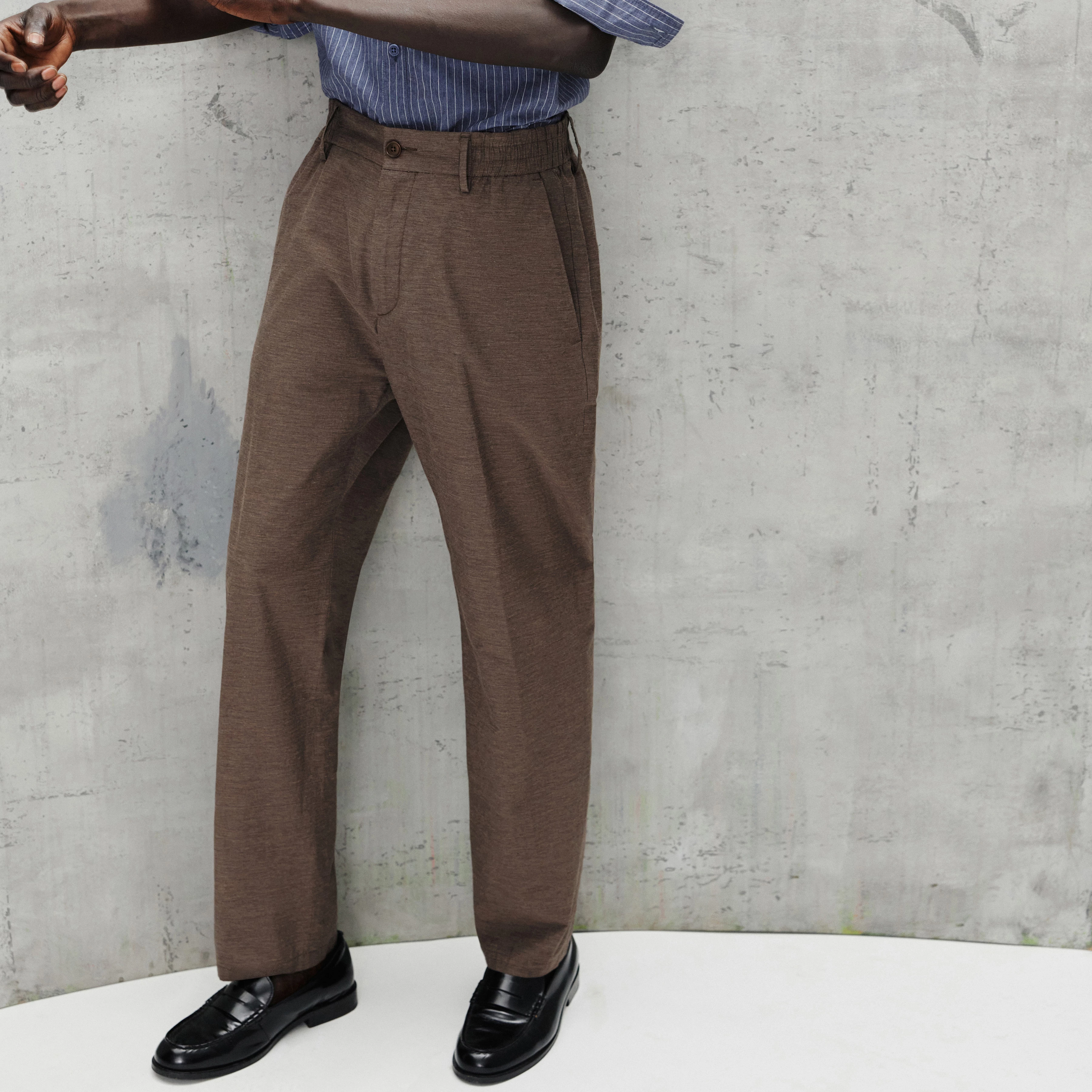 GARONA_B - Casual chino in cotton blend - men - brown