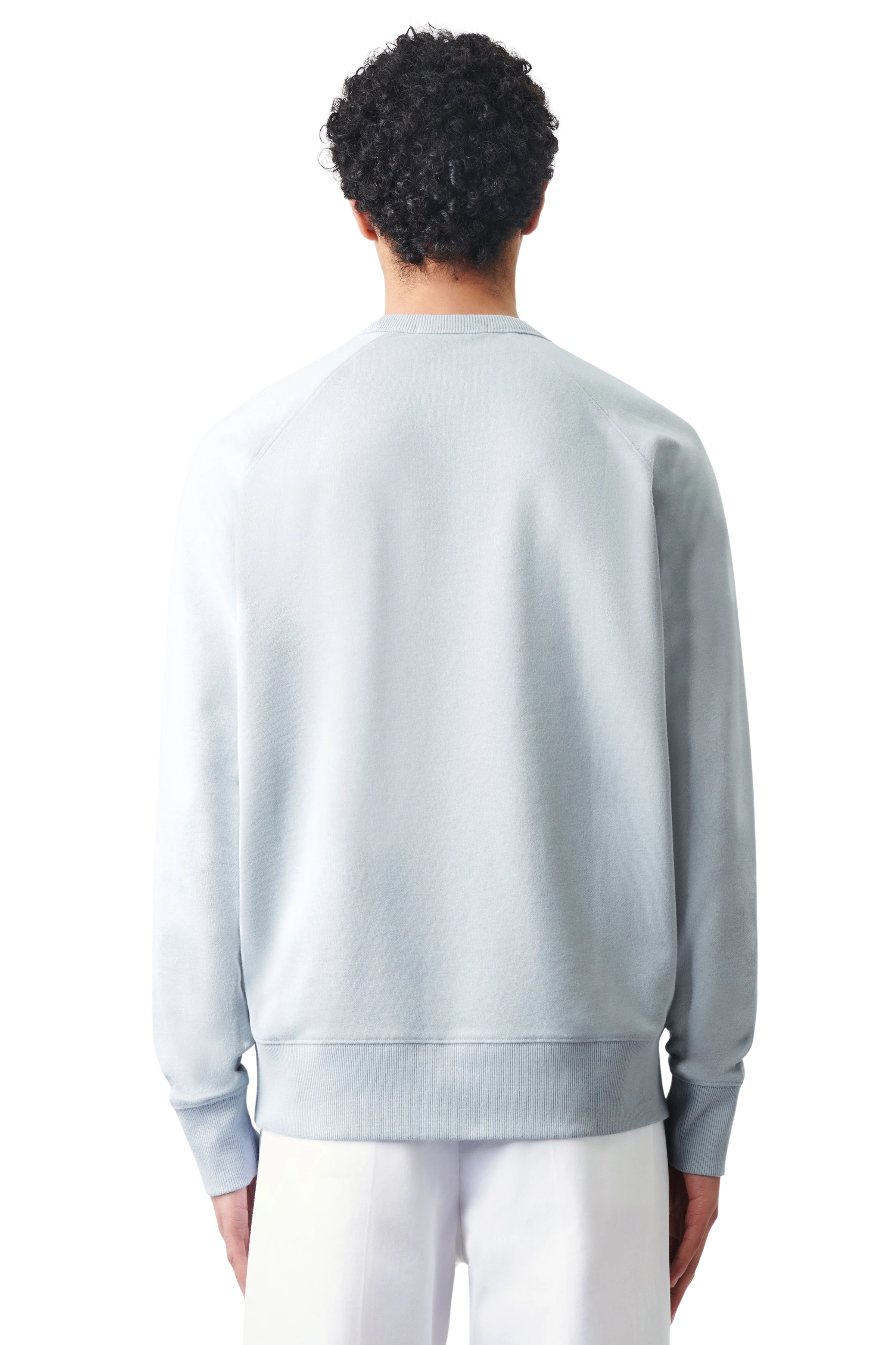 FLORENZ - Sweater van geborstelde franse badstof - heren - blauw - Rückansicht