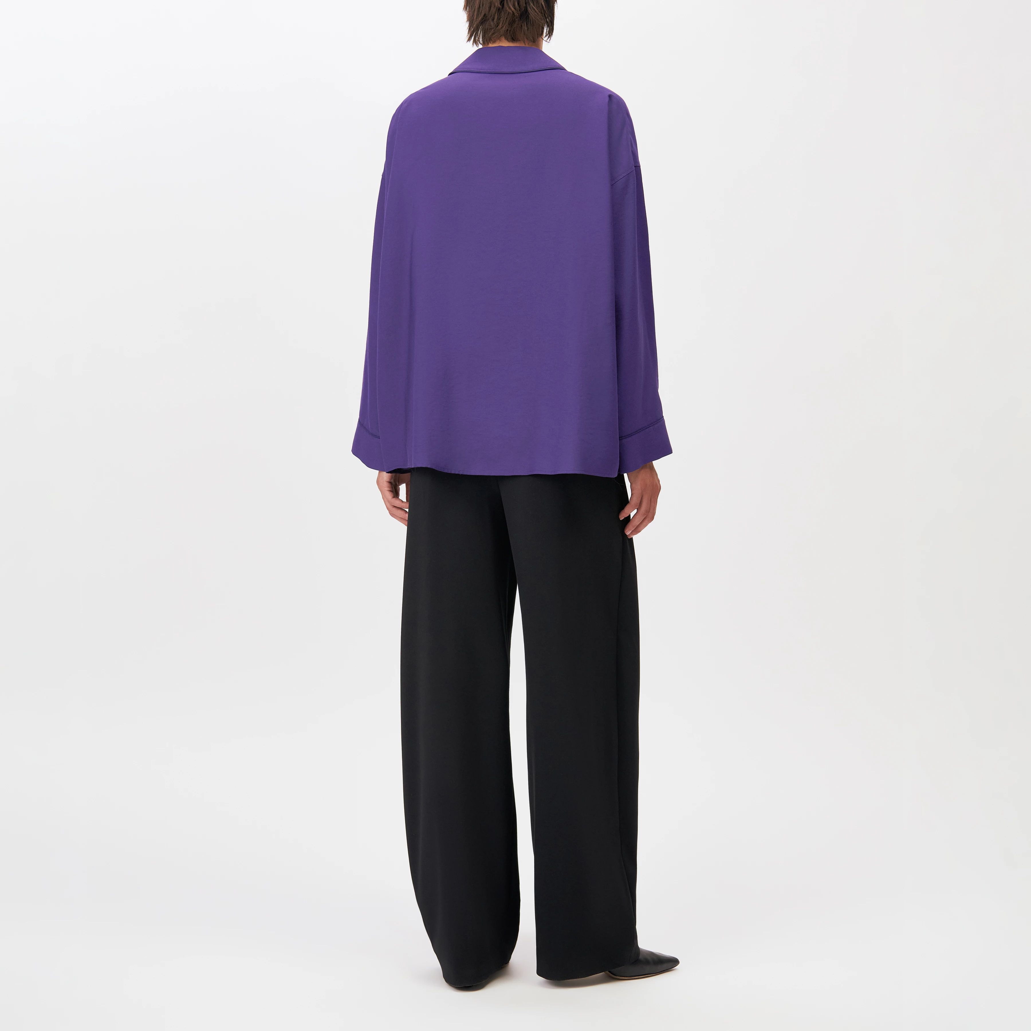 HELINA - Oversized viscose-blend shirt blouse - women - purple - Rückansicht