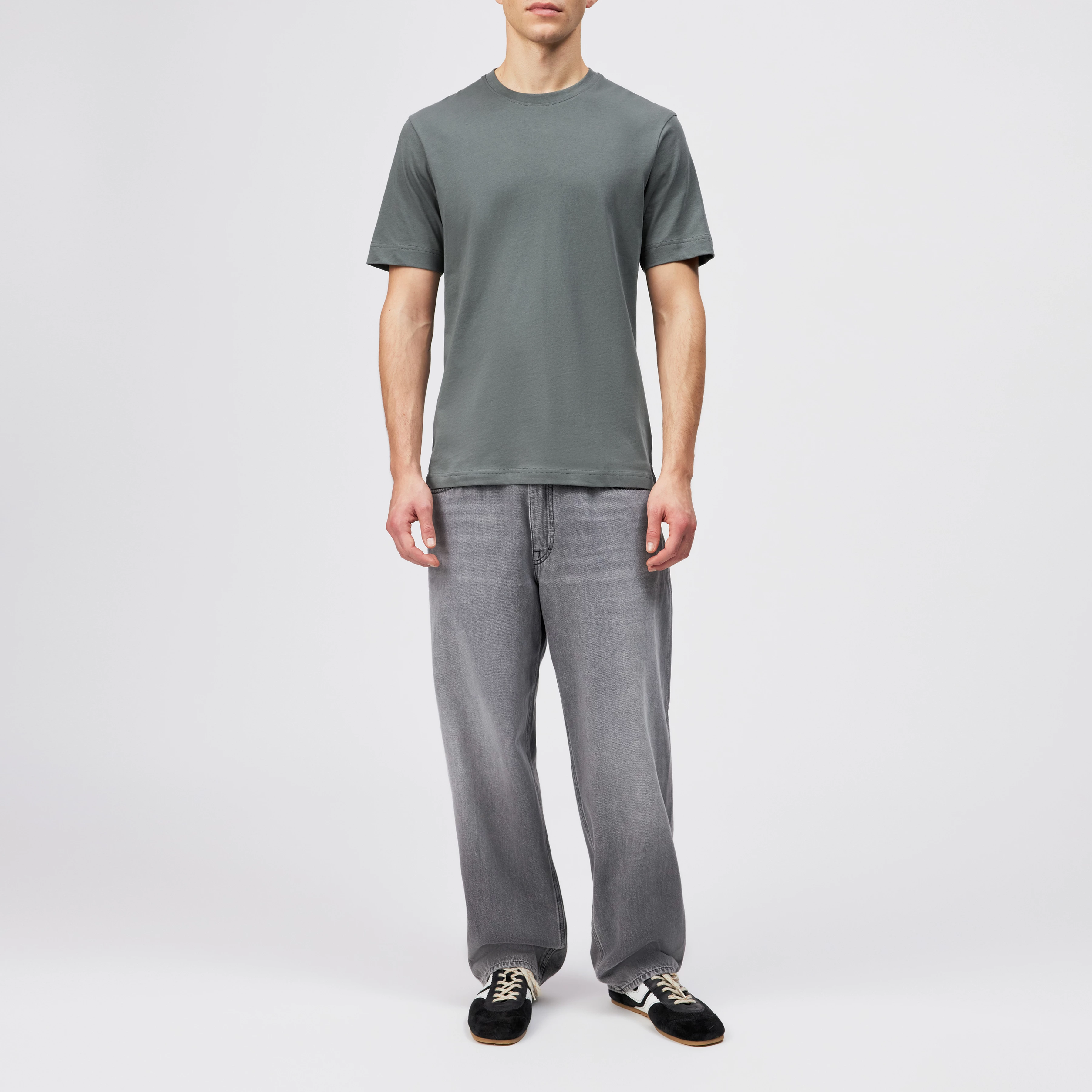 RAPHAEL - T-Shirt in reiner Baumwolle - Herren - grün - Ganzkörper-Frontansicht