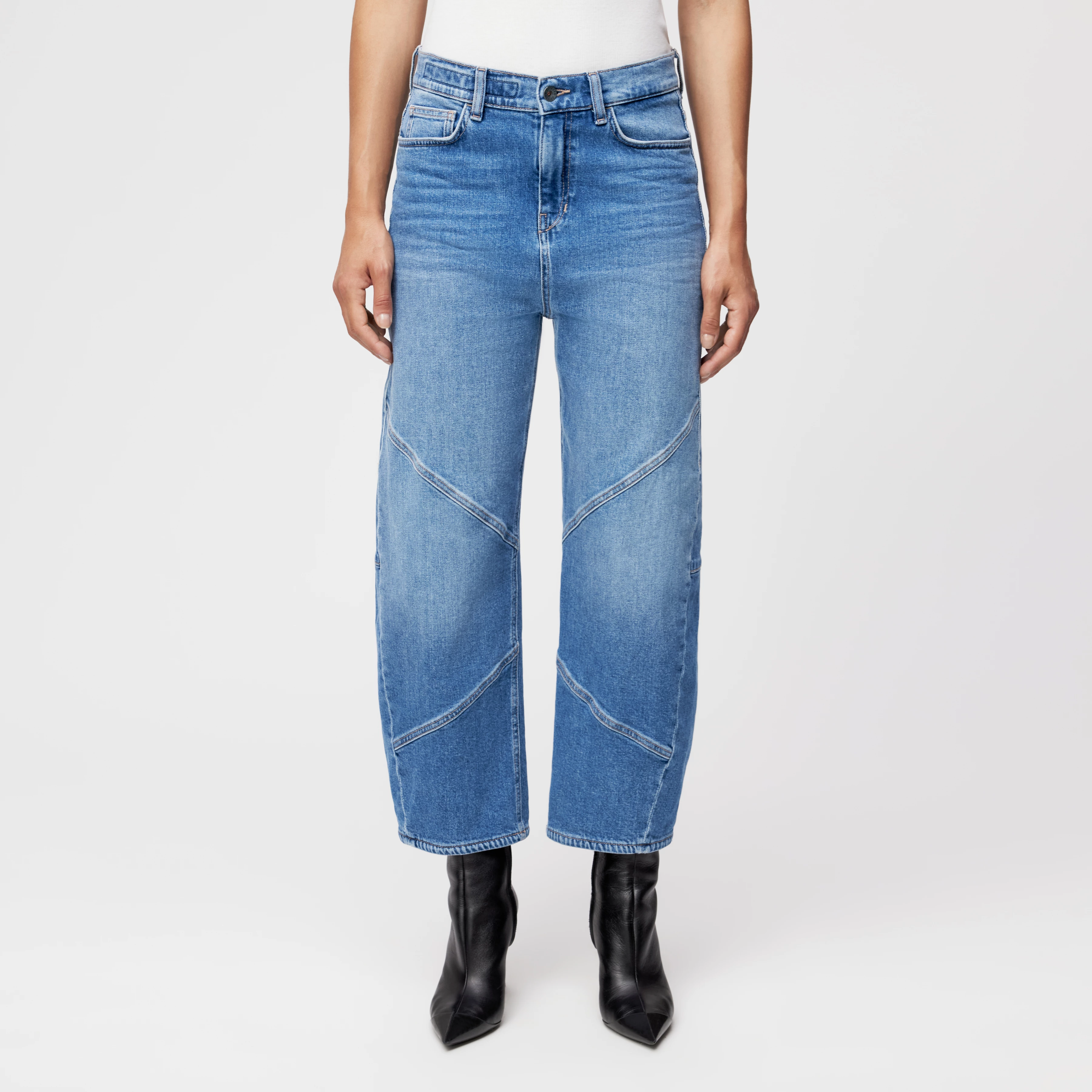 SWORE - 5-Pocket Jeans in Mid-Blue Denim - Damen - blau - Frontansicht