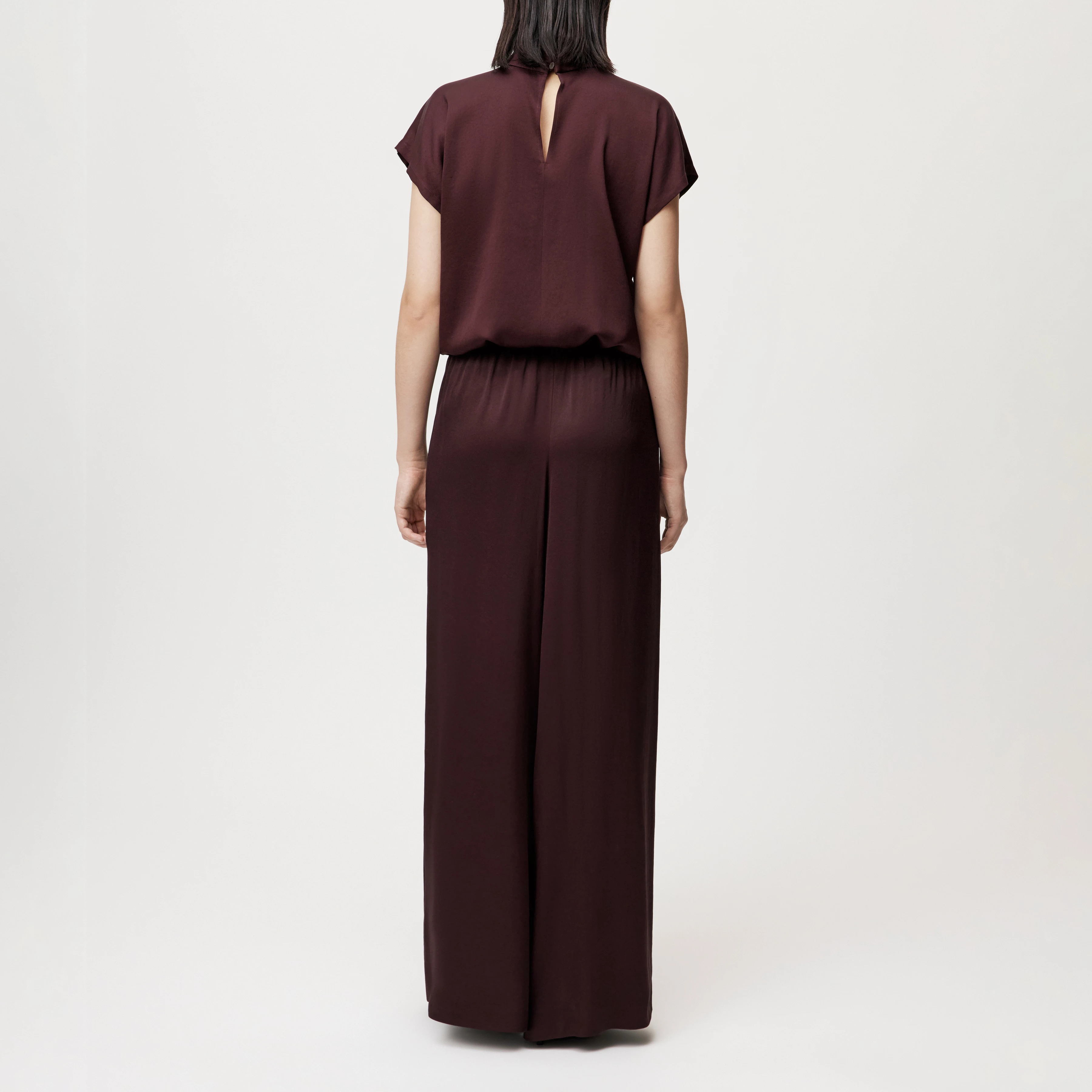 TWEEZER - Weite Hose in Satin - Damen - rot - Rückansicht