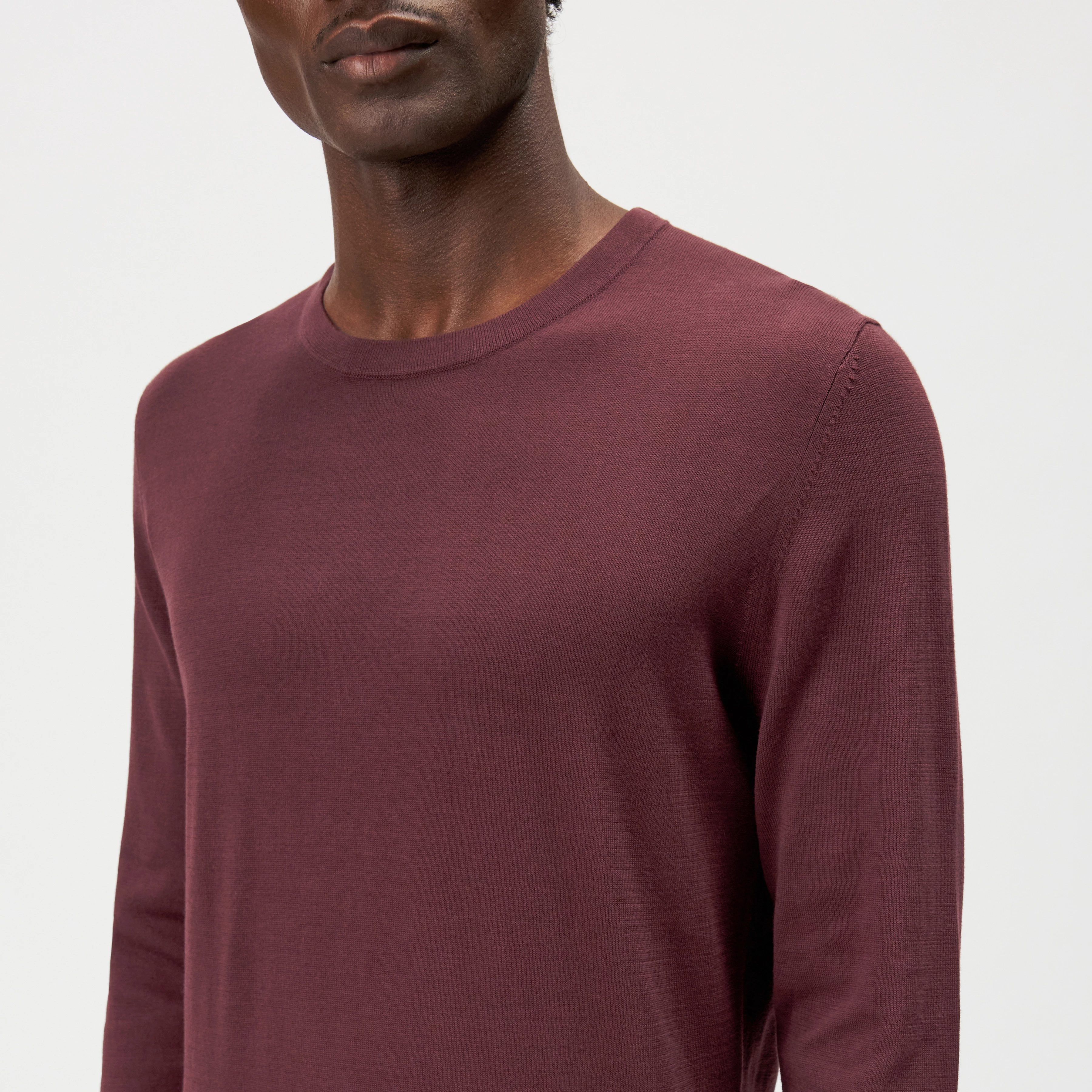 IRMINO - Long sleeve in pure cotton - men - red - Detailansicht am Model
