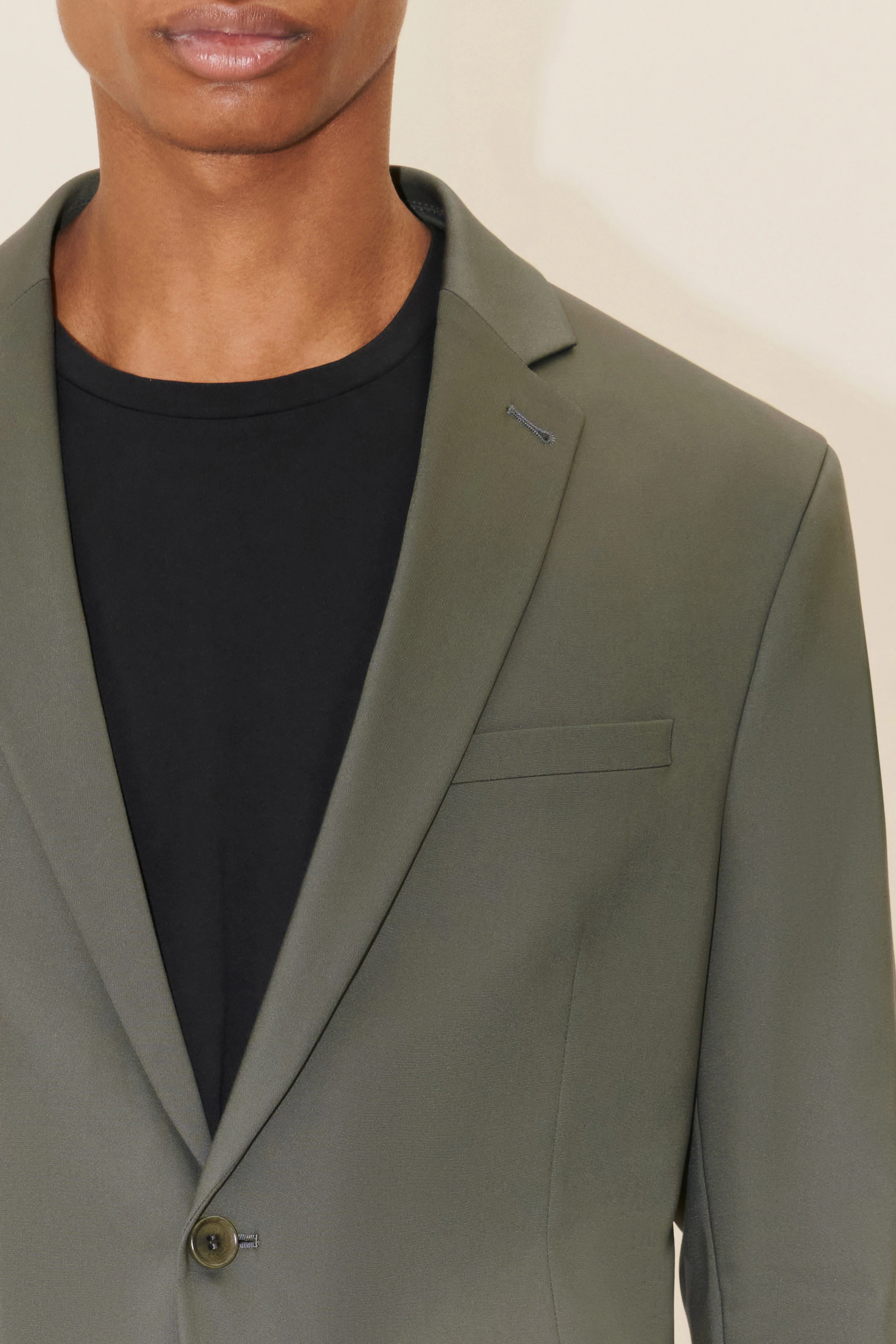 HORLEY - slim fit jacket with falling reverse in technostretch satin - men - green - Seitenansicht