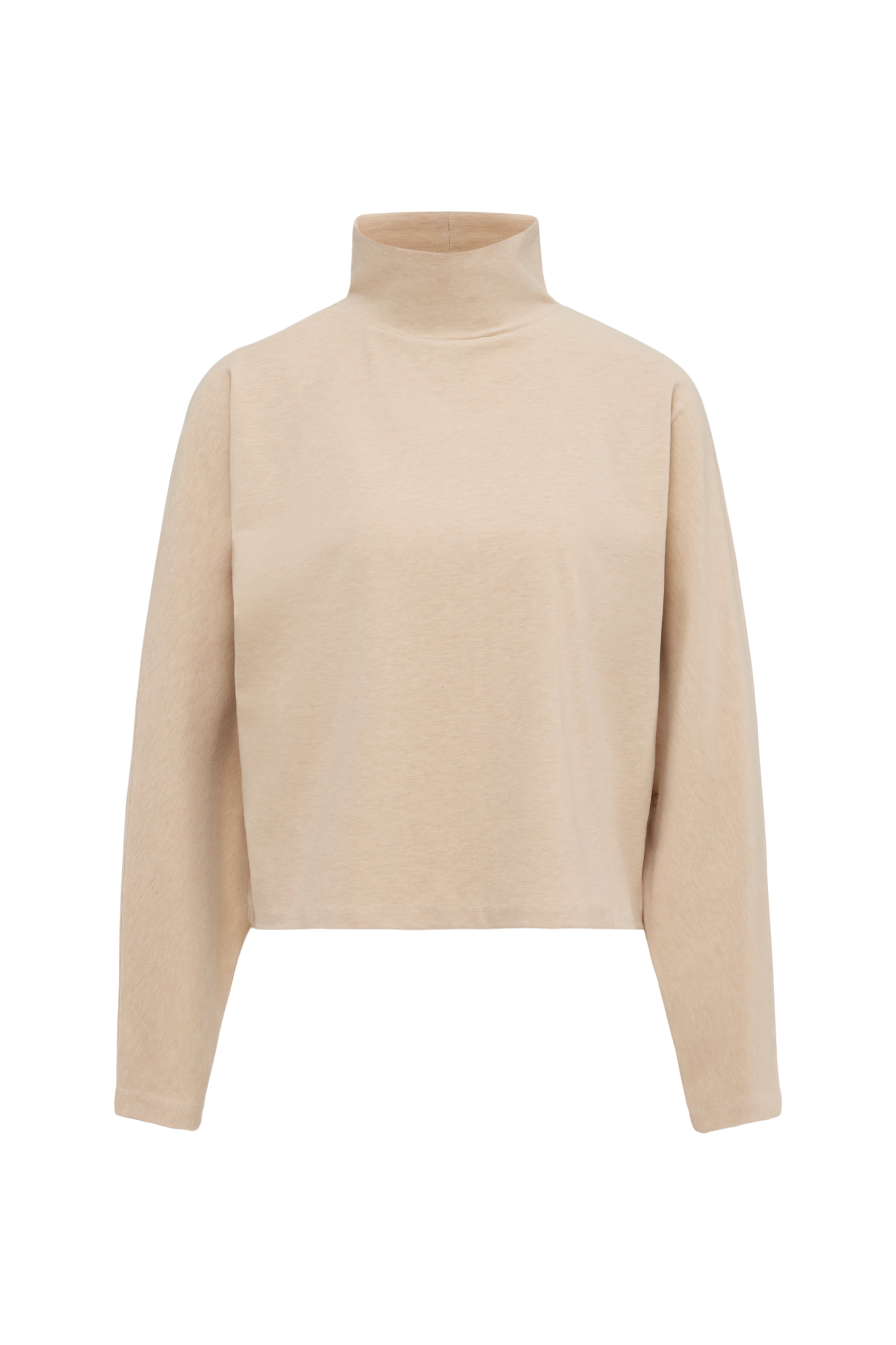 ASIRAL - Batwing Shirt in Lyocell-Mix mit Wolloptik - Damen - beige - Freisteller Frontansicht